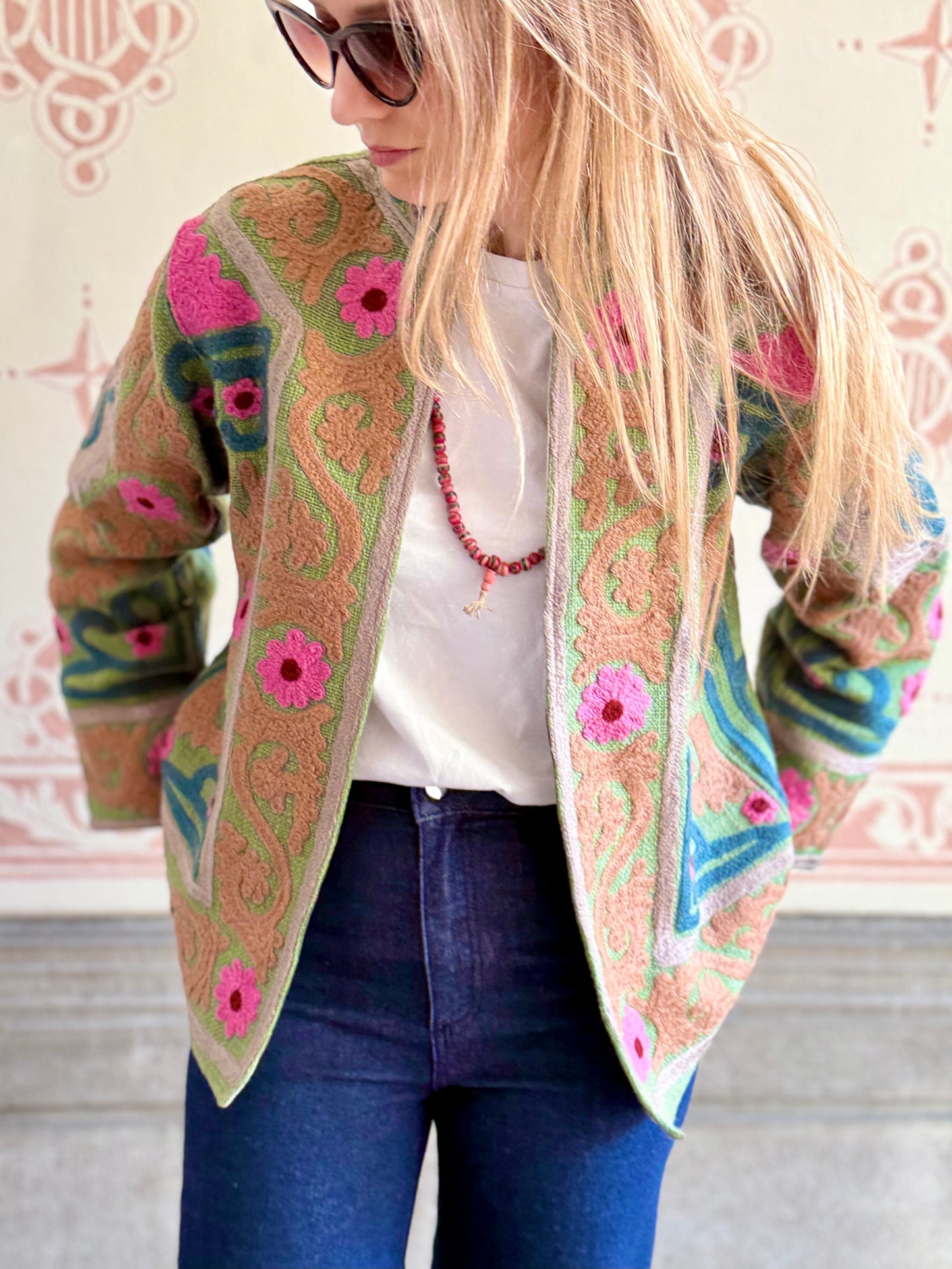 Cotton Suzani Jacket Embroidered Reversible