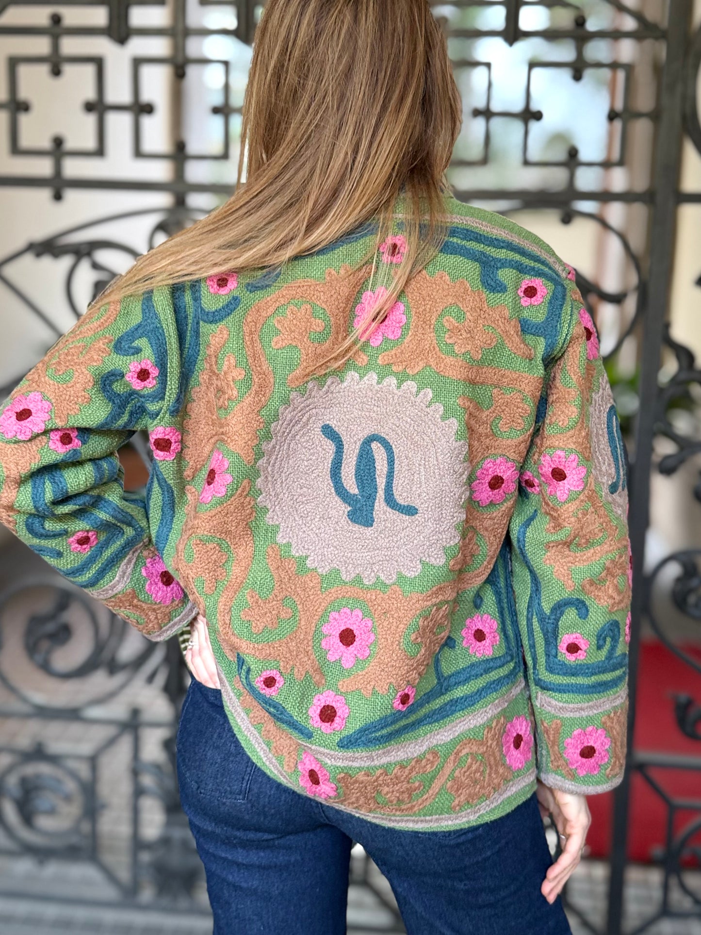 Cotton Suzani Jacket Embroidered Reversible