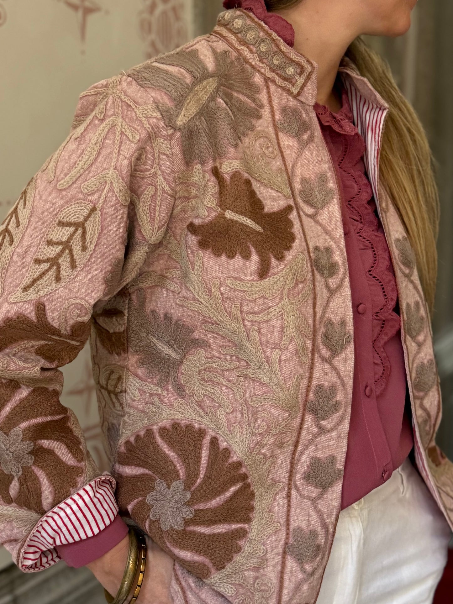 Cotton Suzani Jacket Embroidered Reversible
