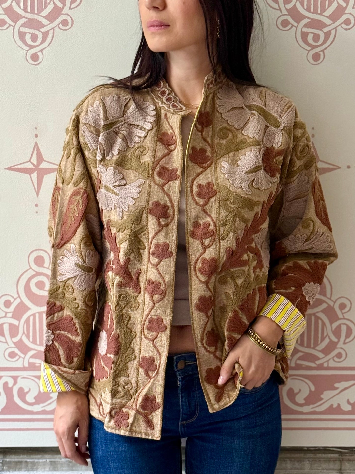 Cotton Suzani Jacket Embroidered Reversible