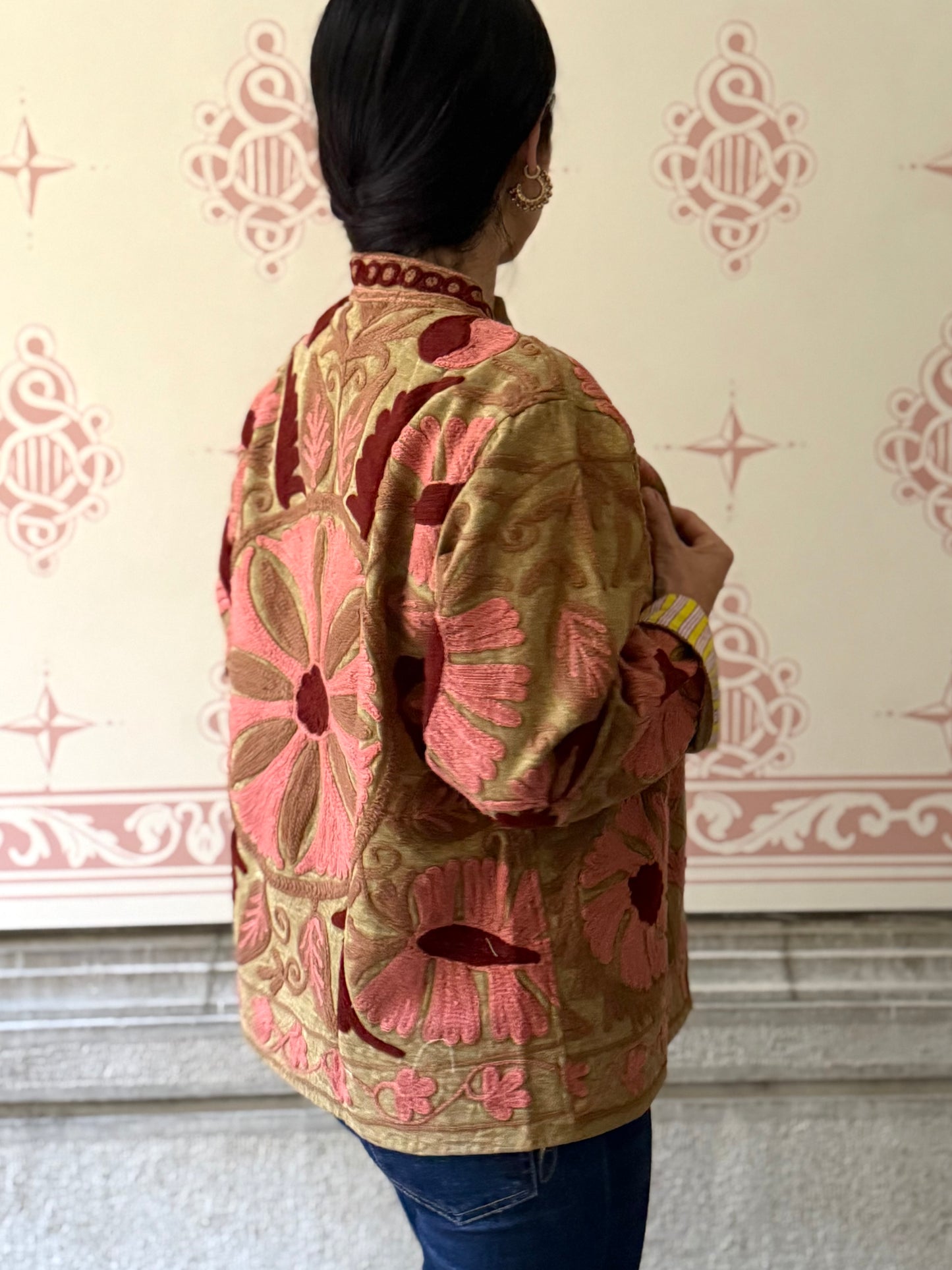 Cotton Suzani Jacket Embroidered Reversible