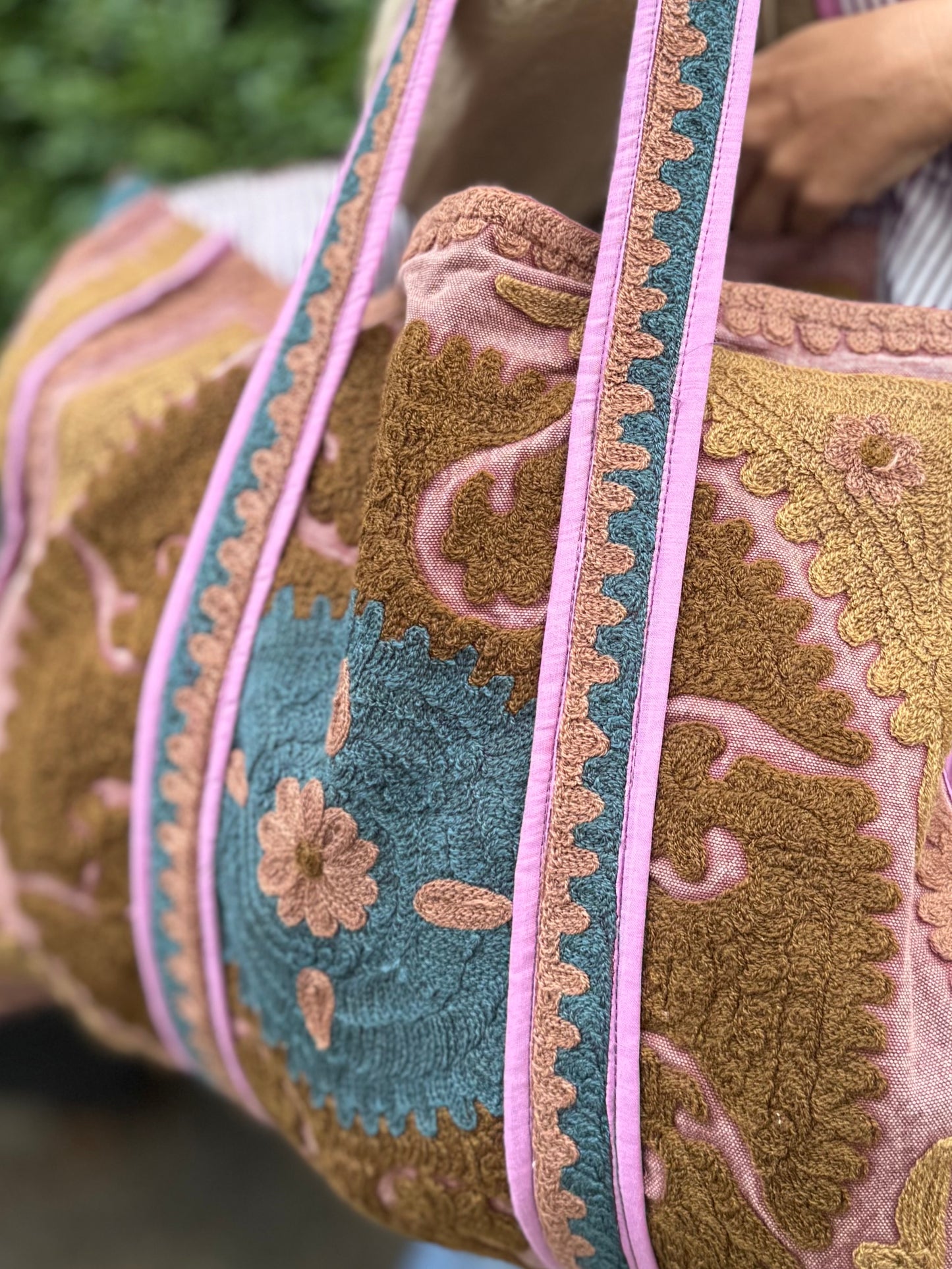 Suzani Embroidered Tote Bag