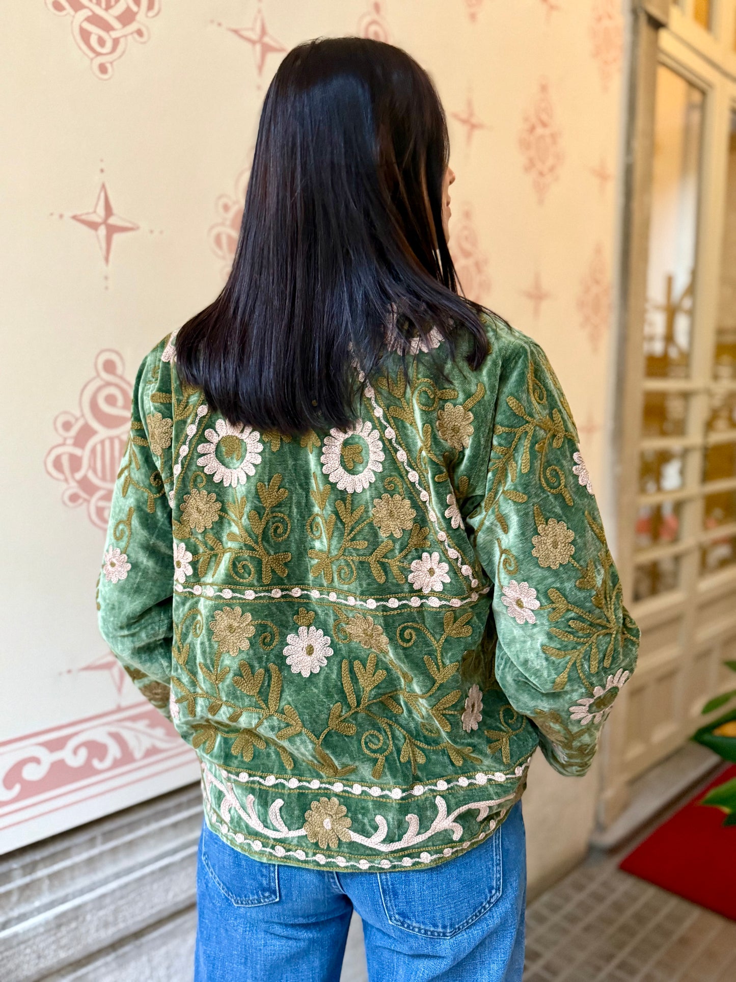 Paris Velvet Jacket - Green Large