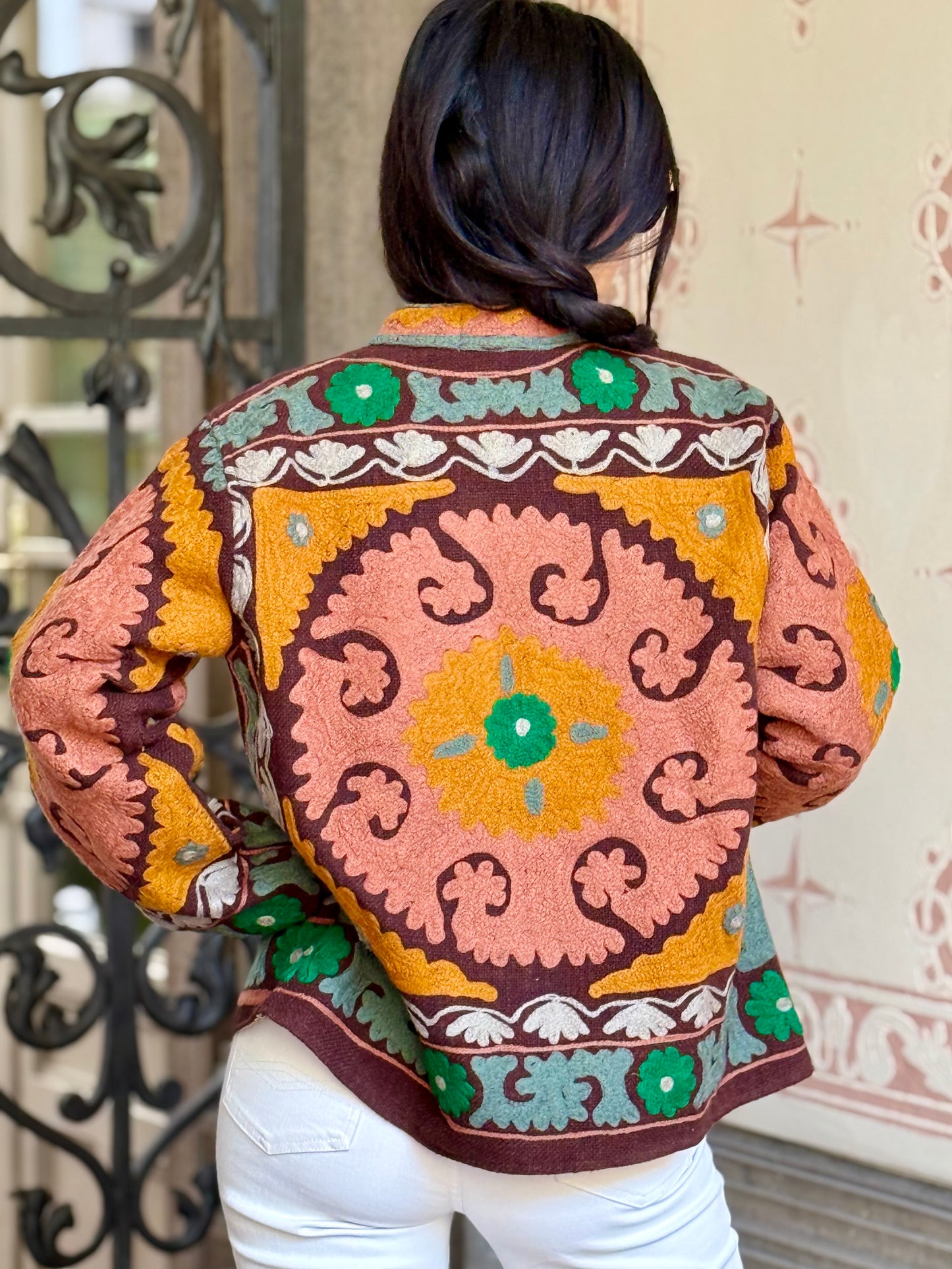 Cotton Suzani Jacket Embroidered Reversible
