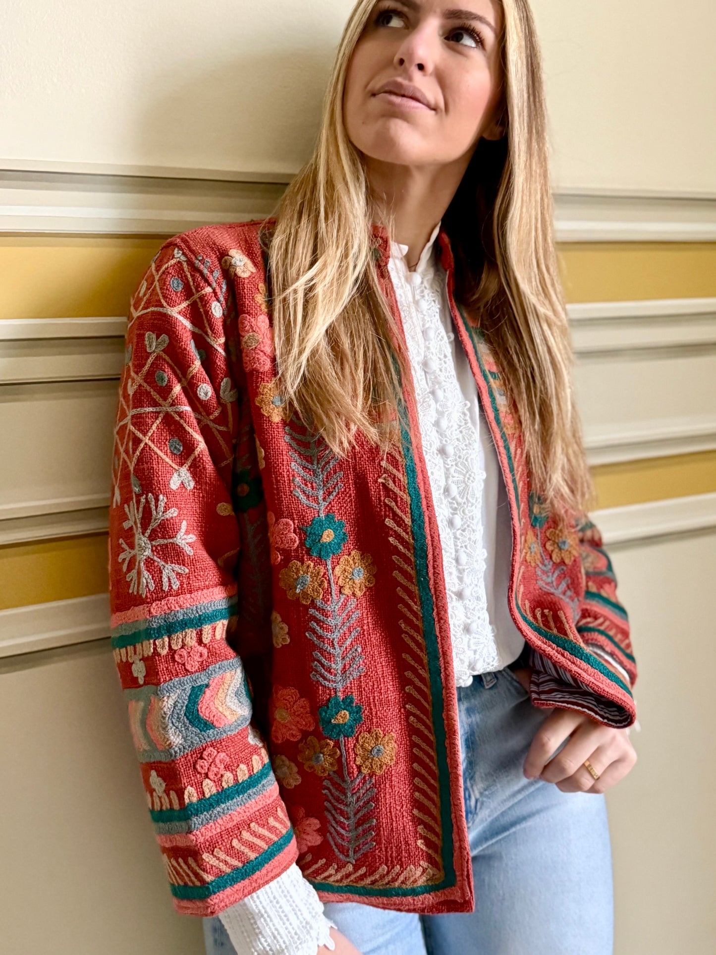 Cotton Suzani Embroidered Jacket