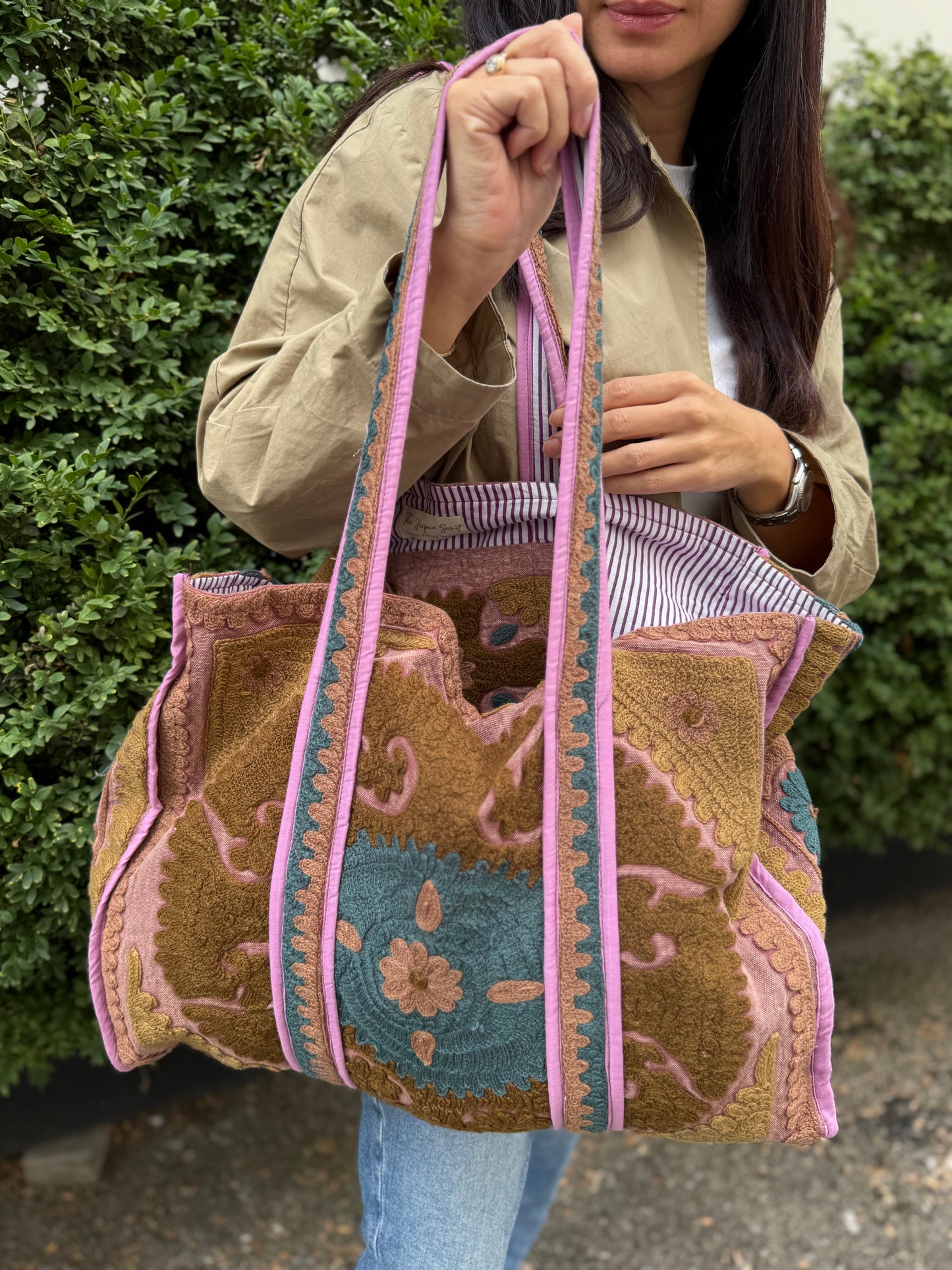 Suzani Embroidered Tote Bag