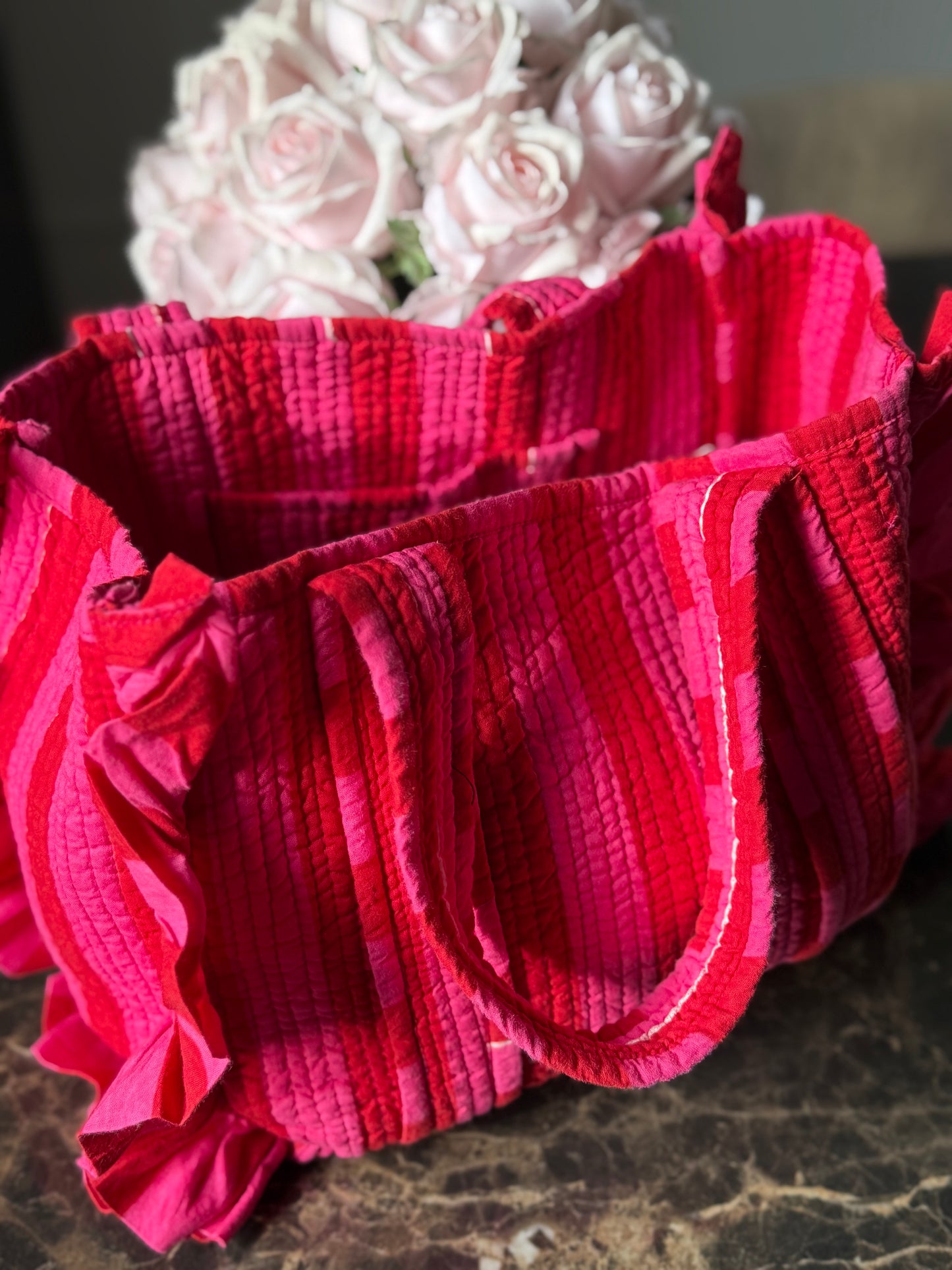 Mini Cotton Quilted Tote Bag