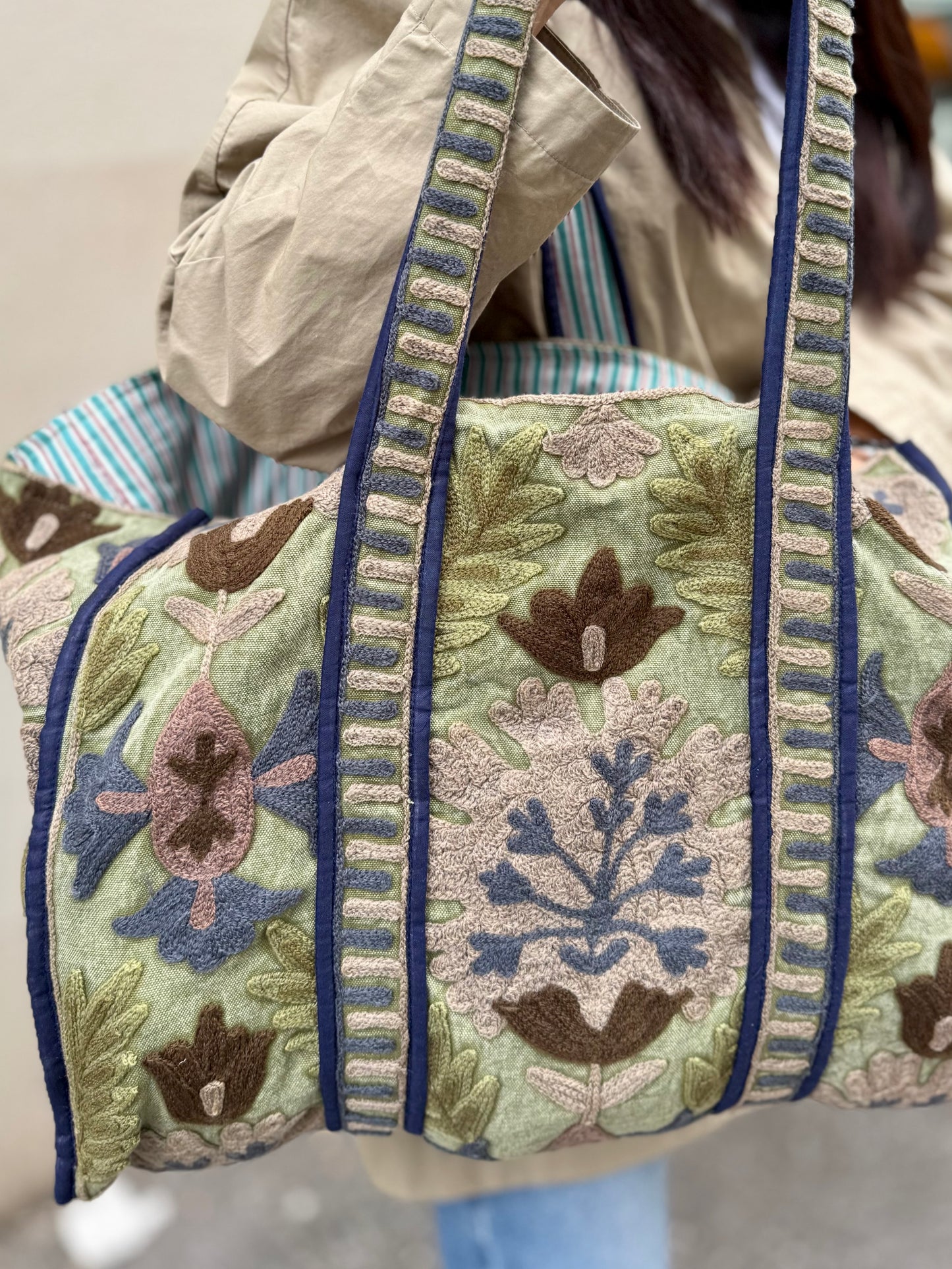 Suzani Embroidered Tote Bag