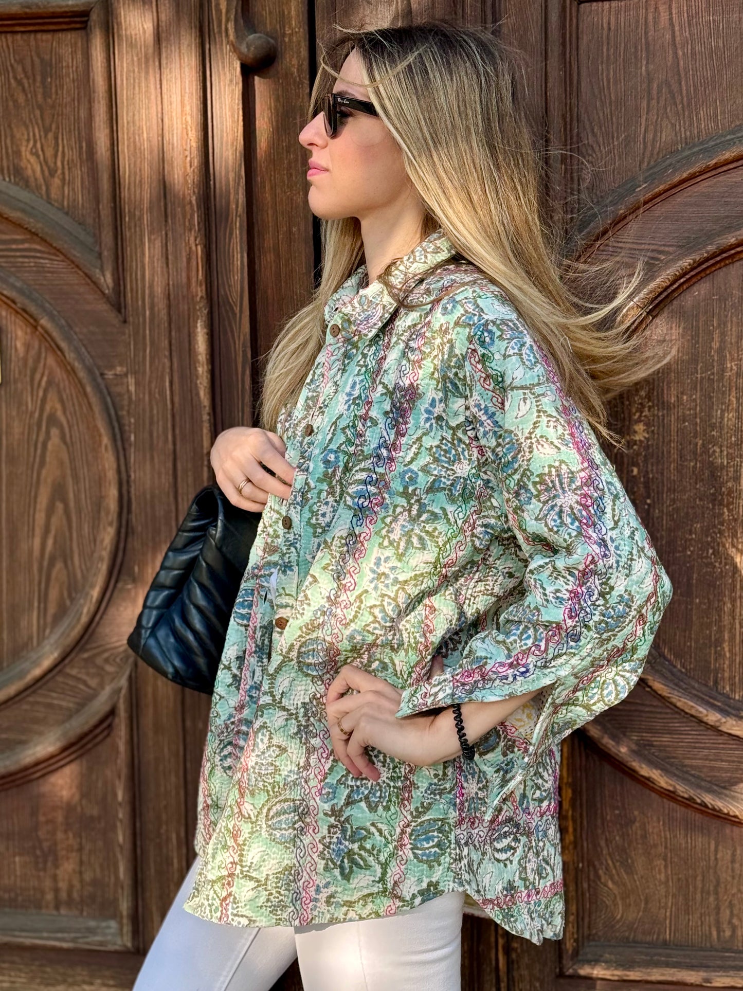 Old Kantha Over Shirt Jacket - handmade