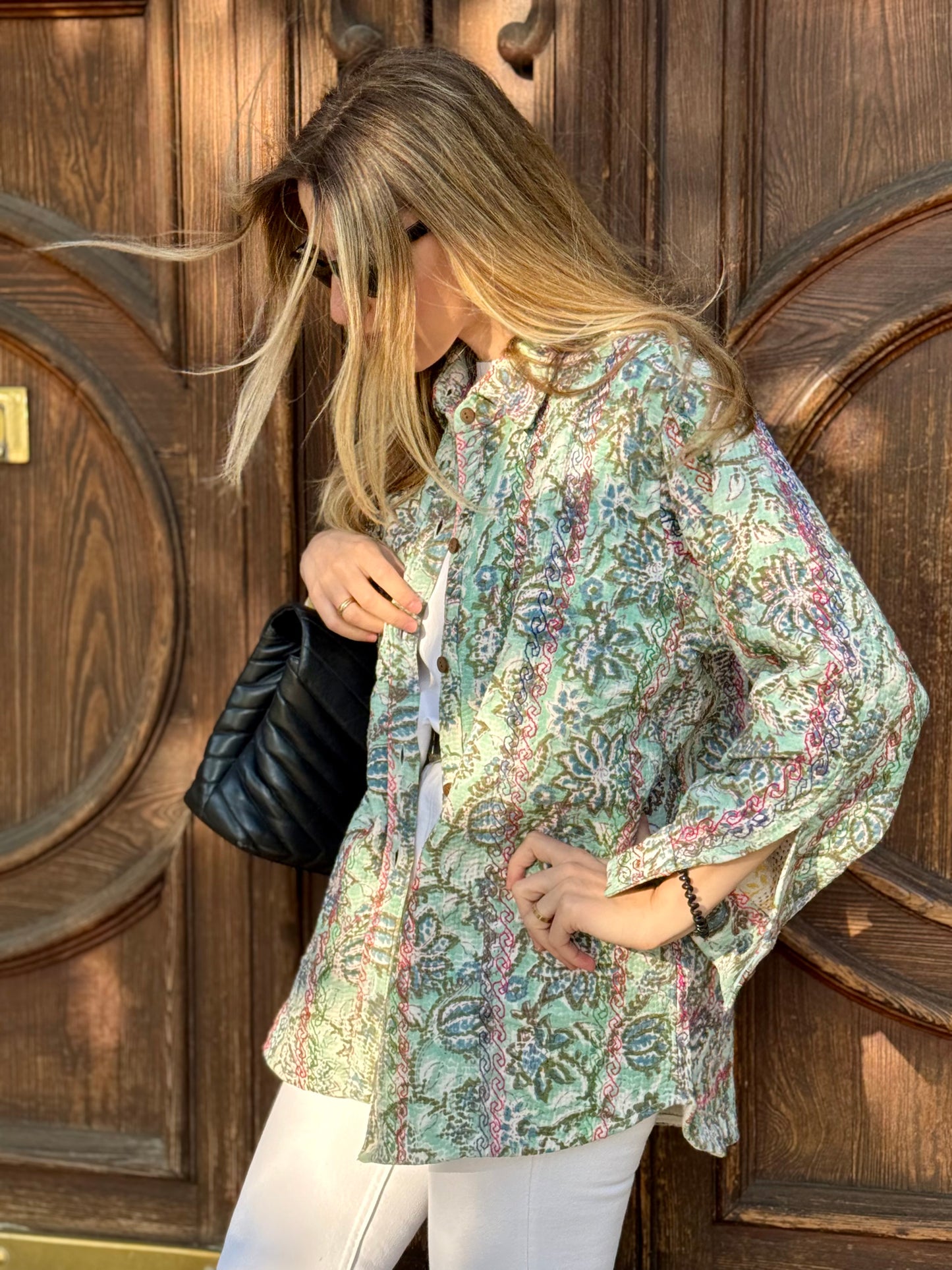 Old Kantha Over Shirt Jacket - handmade
