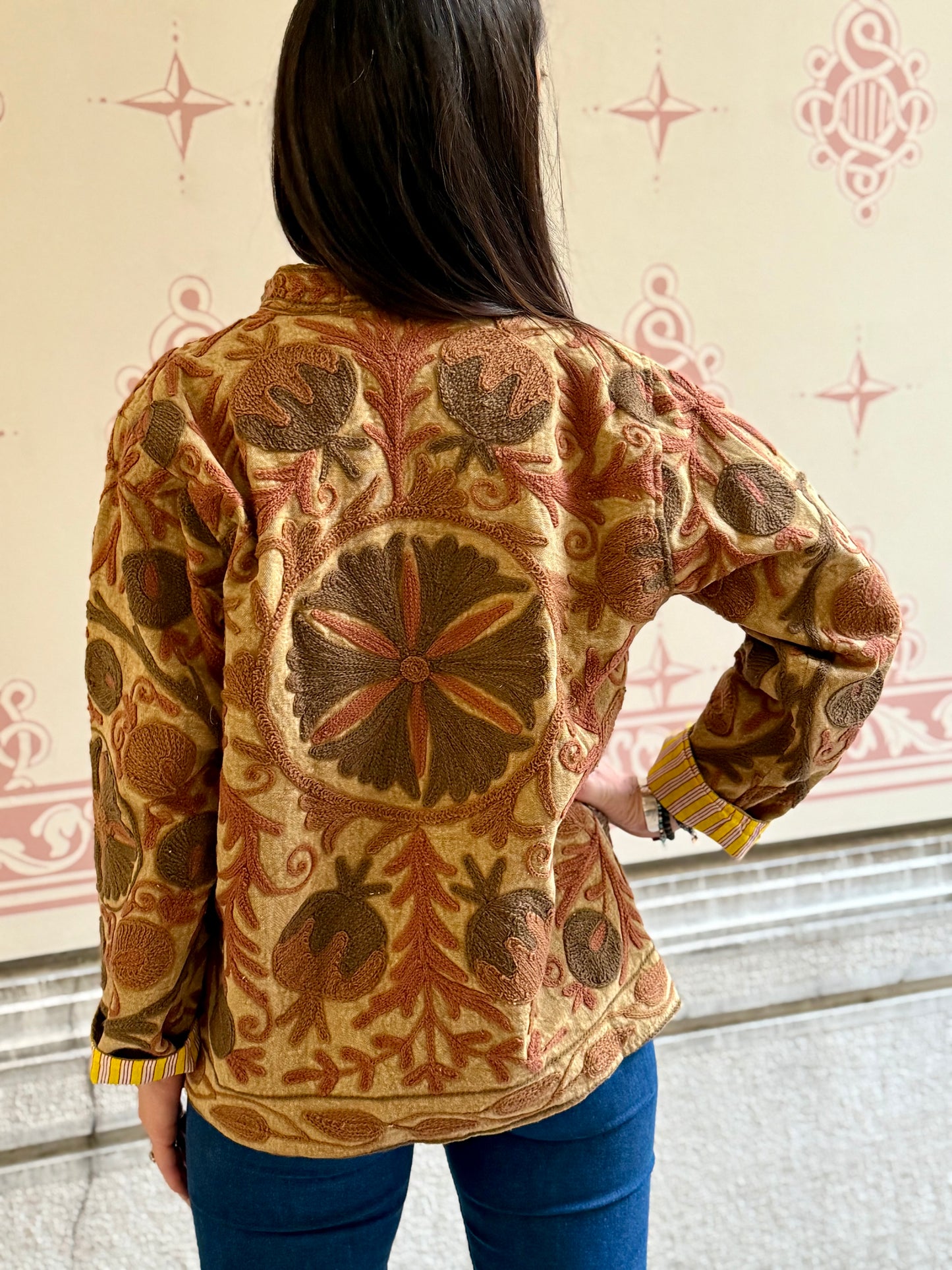 Cotton Suzani Jacket Embroidered Reversible