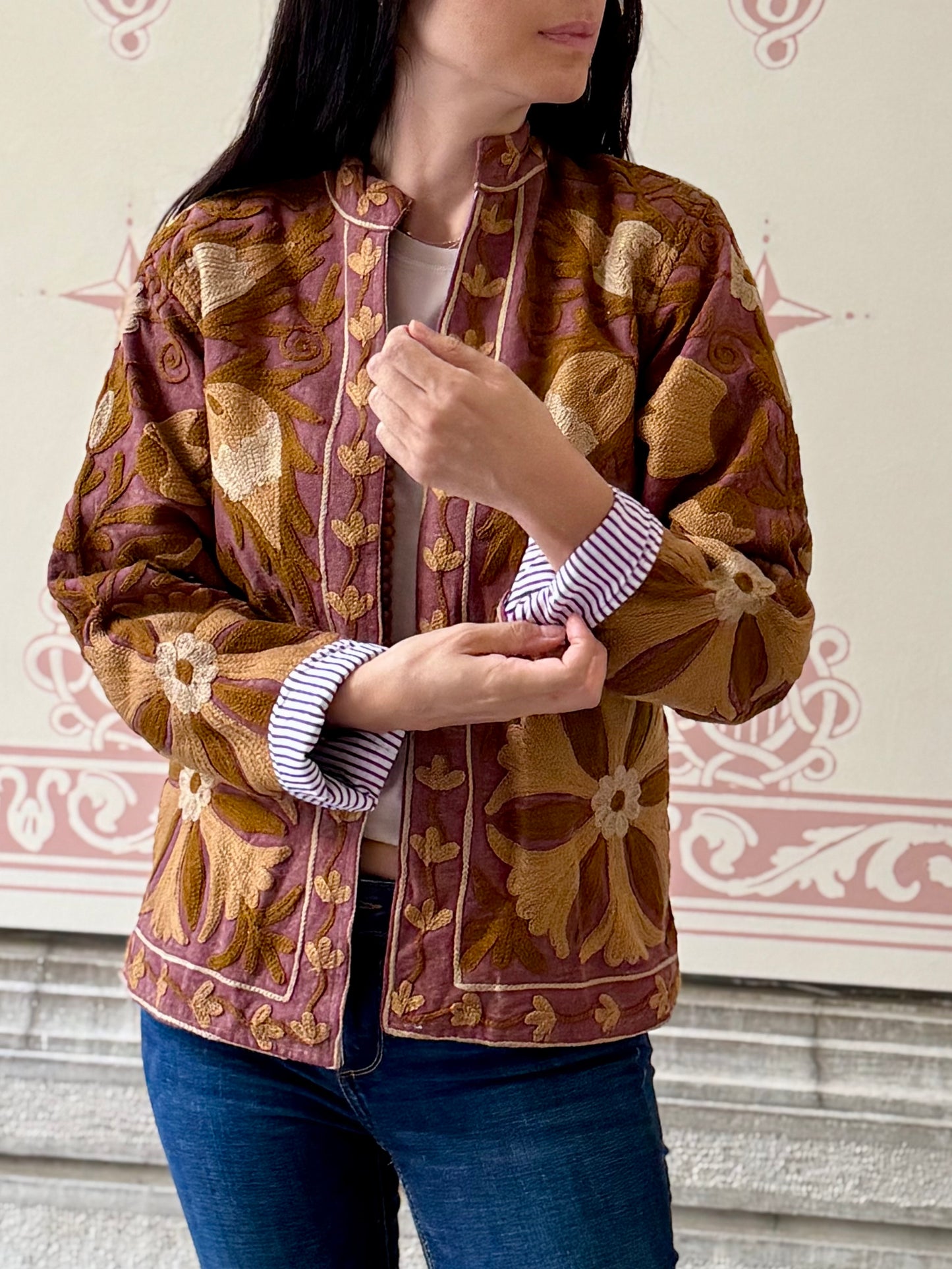 Cotton Suzani Jacket Embroidered Reversible