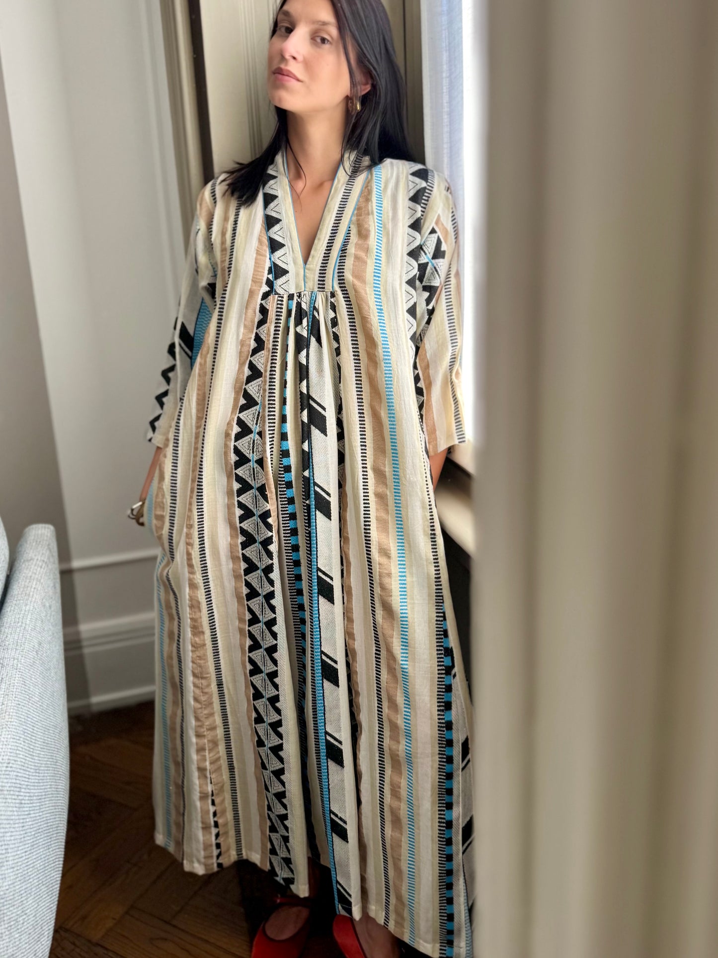 Eve Long dress in Jacquard fabric