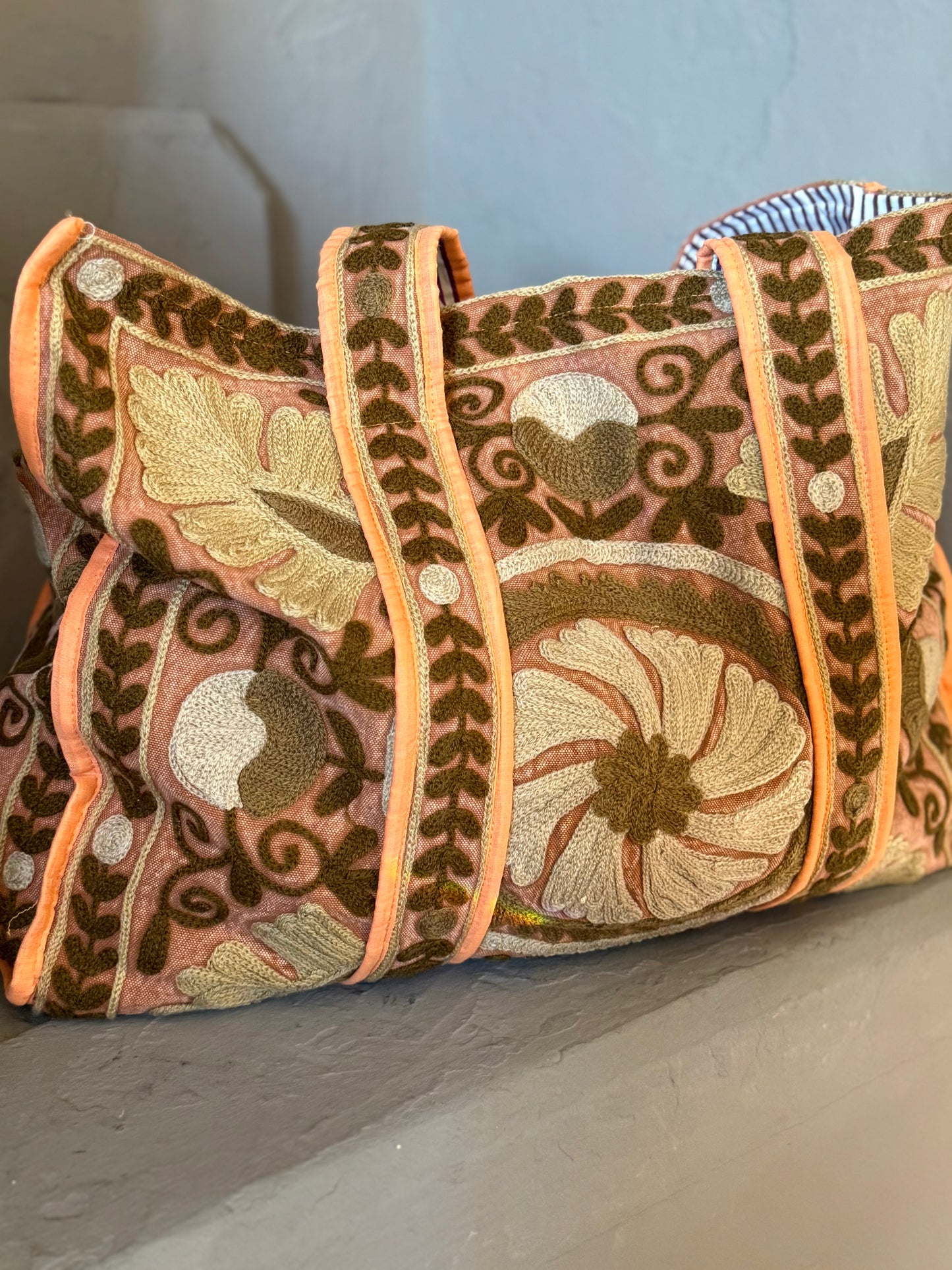 Suzani Embroidered Tote Bag