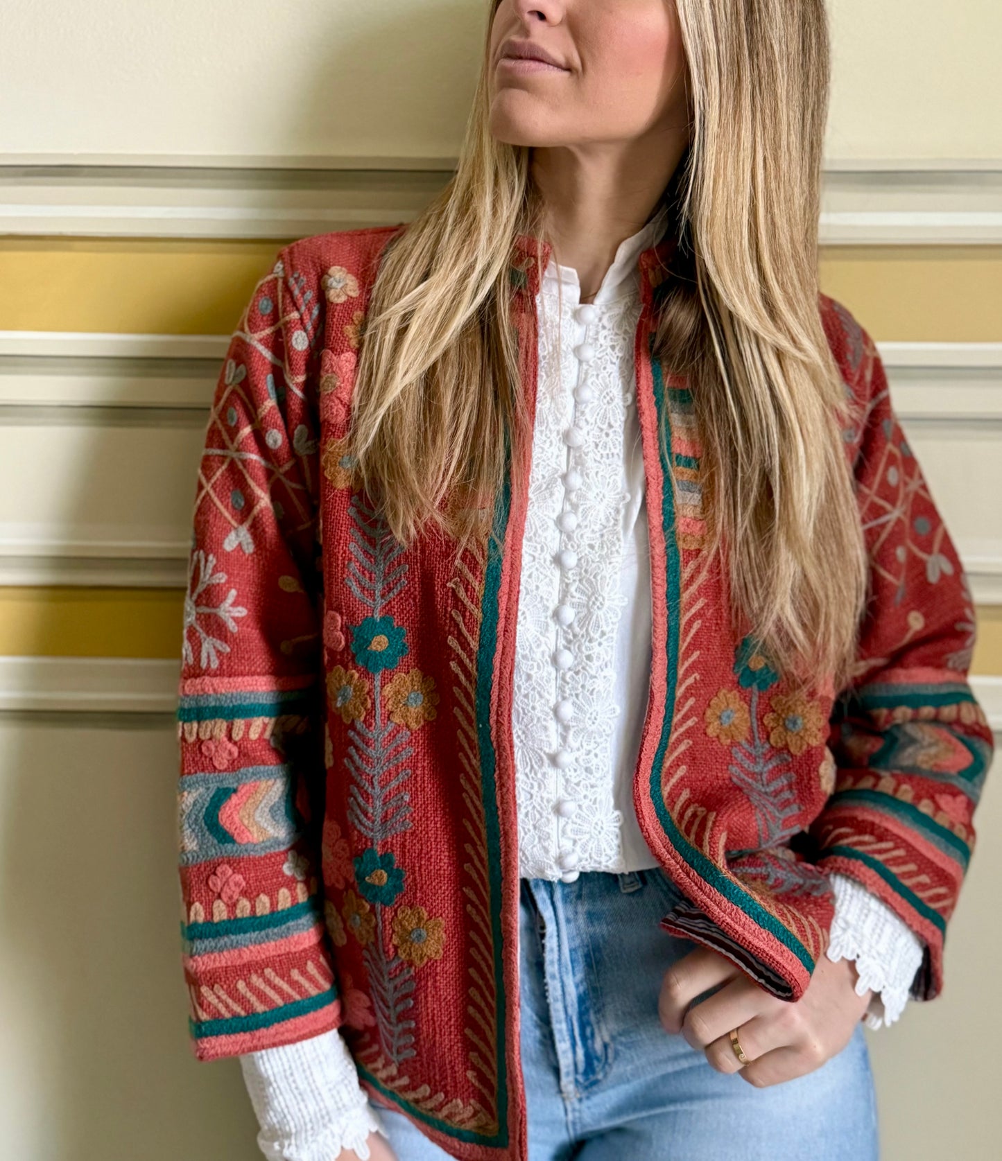 Cotton Suzani Embroidered Jacket