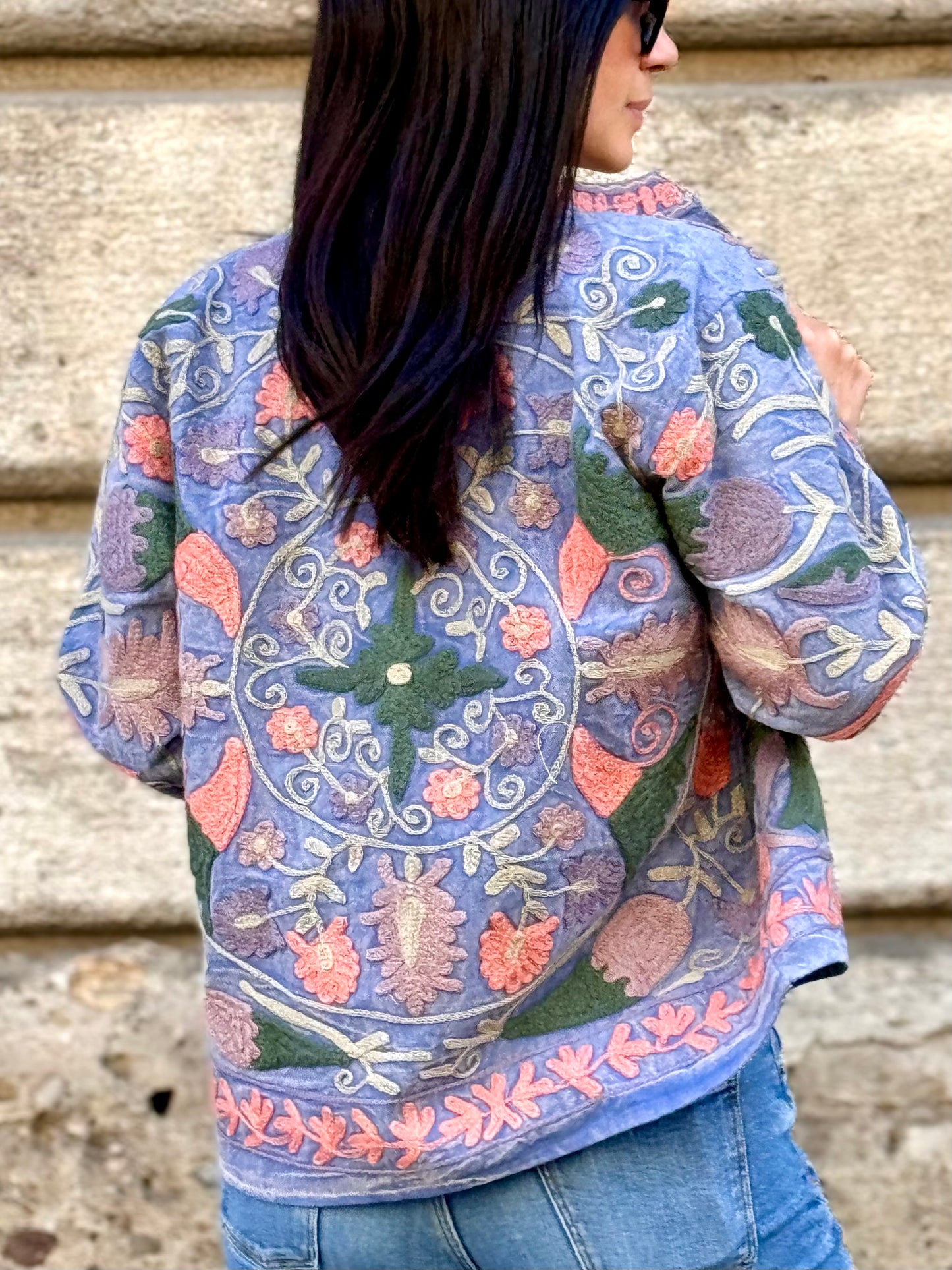 Cotton Suzani Jacket Embroidered Reversible