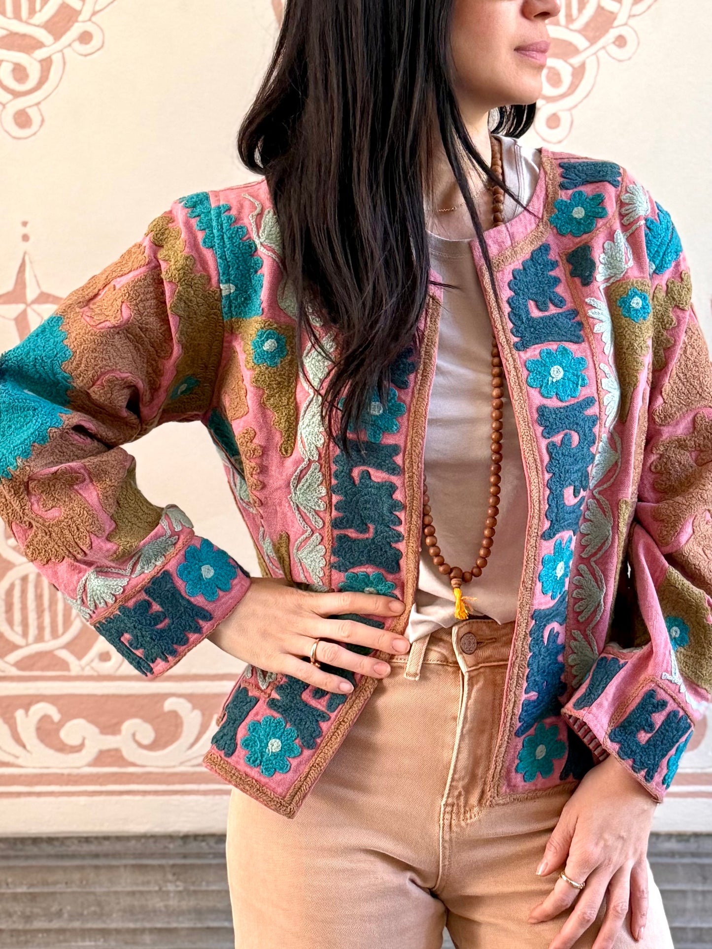 Cotton Suzani Jacket Embroidered Reversible