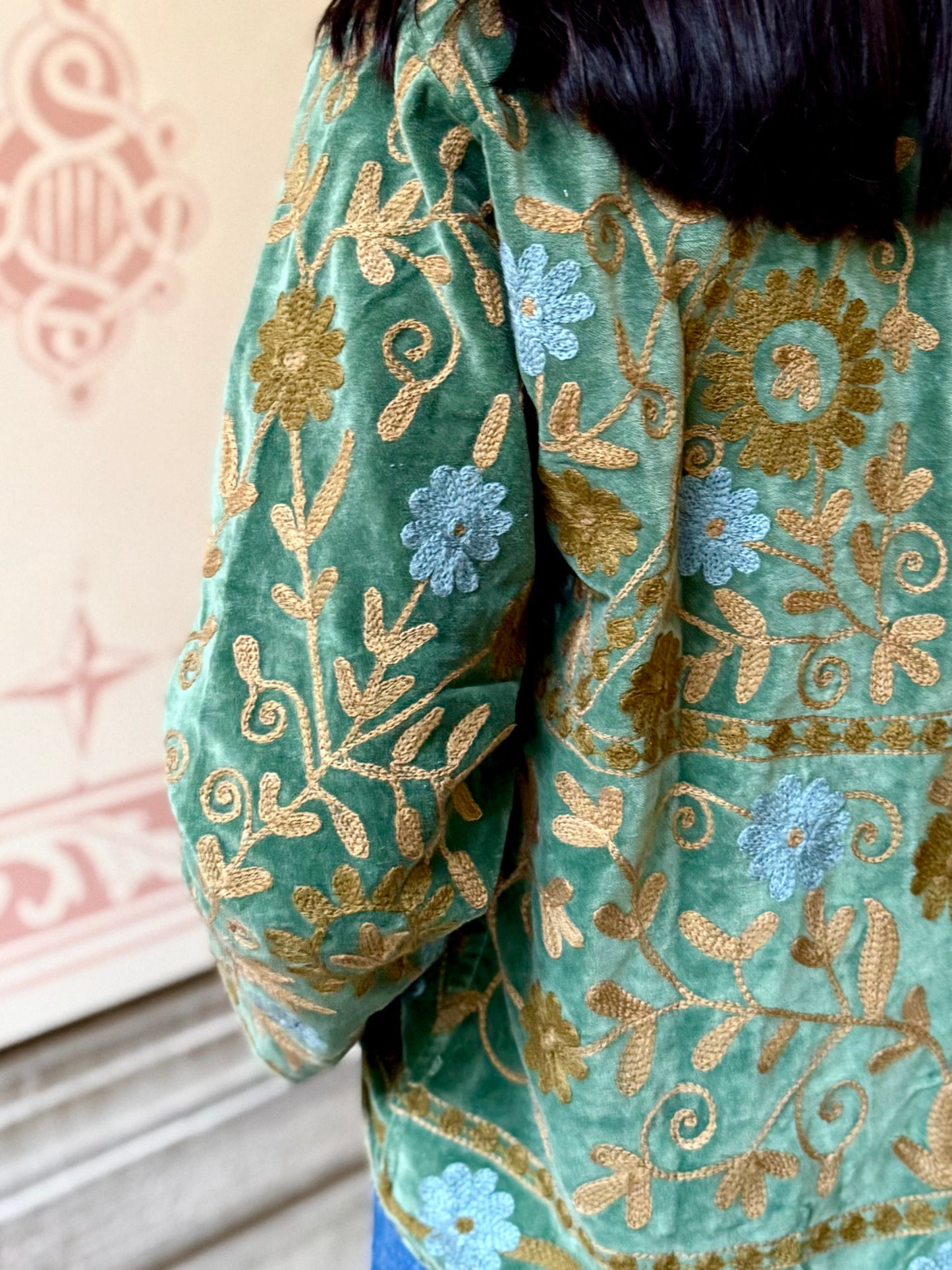 Paris Velvet Jacket - Green Medium