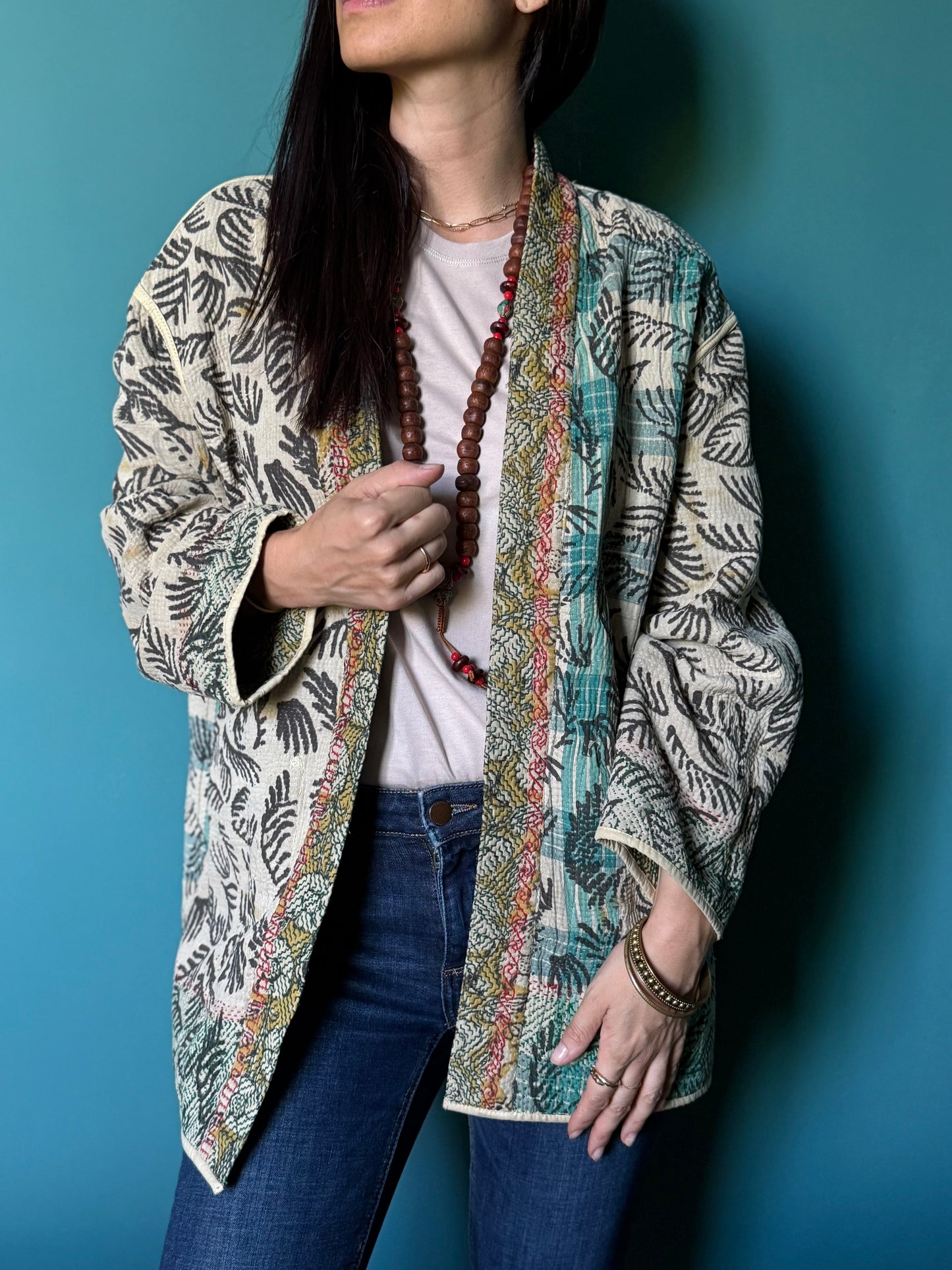Vintage Kantha Giacca Kimono