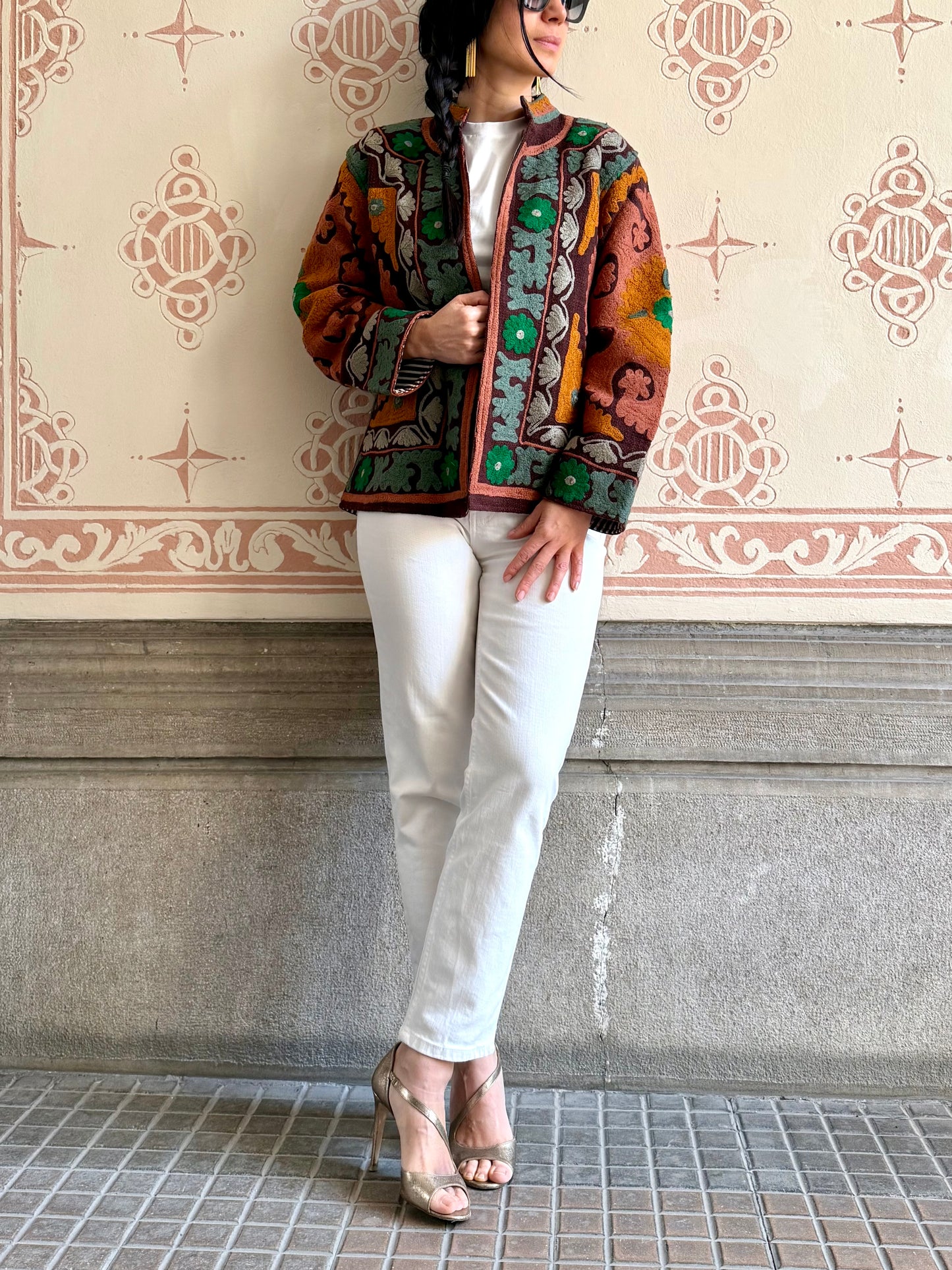 Cotton Suzani Jacket Embroidered Reversible