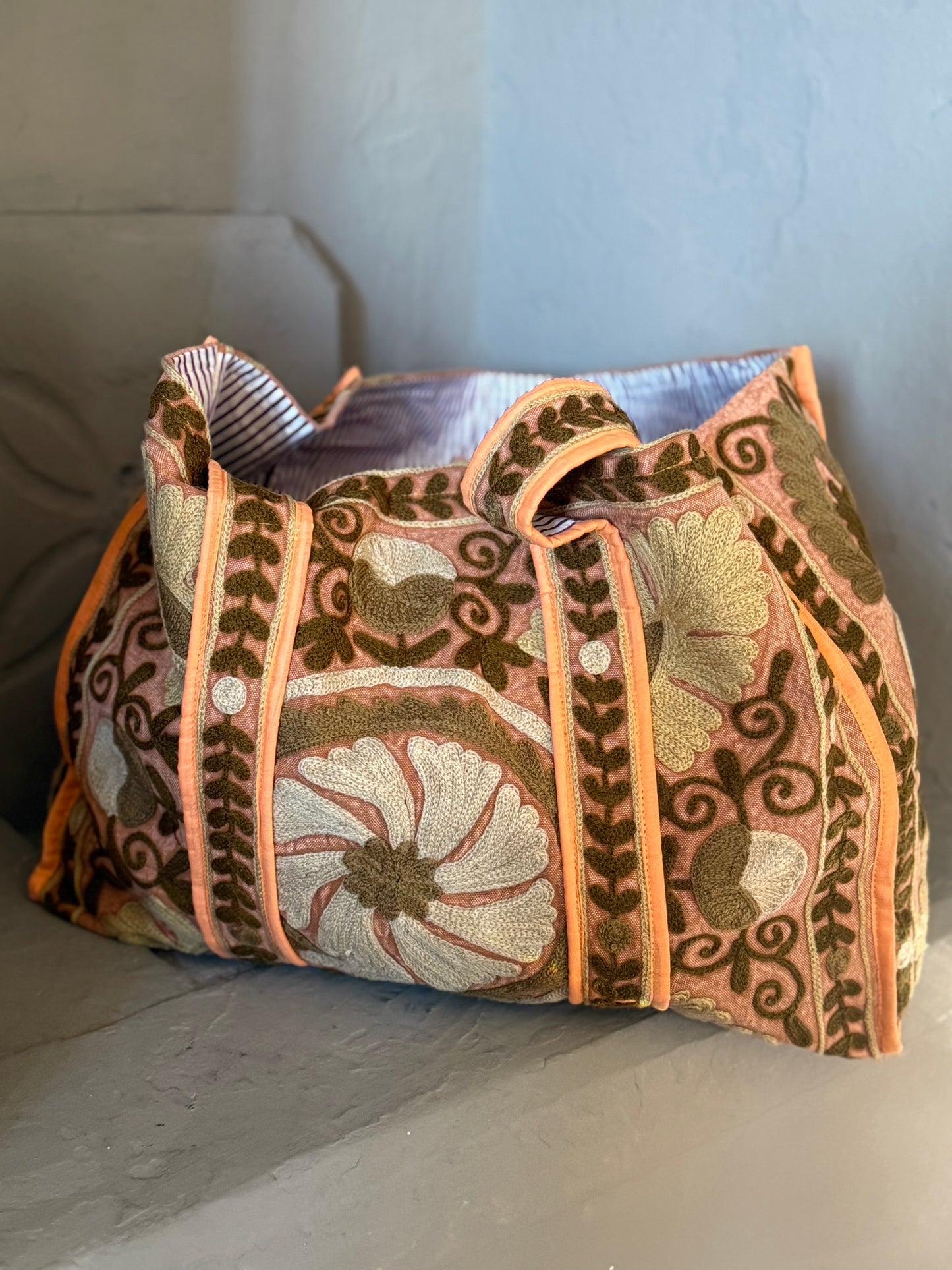 Suzani Embroidered Tote Bag