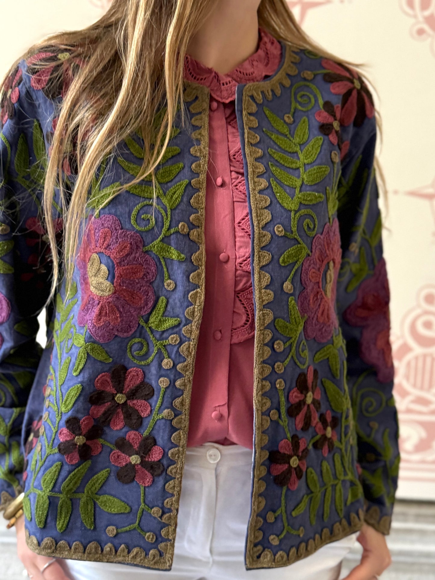 Cotton Suzani Jacket Embroidered Reversible