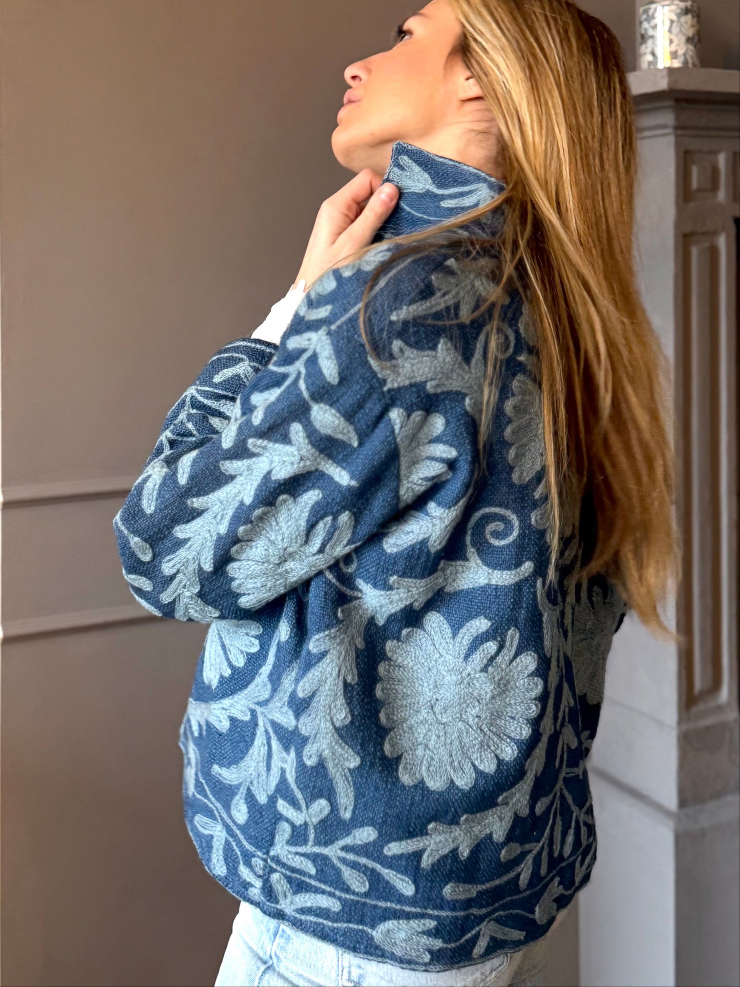 Suzani Giacca in cotone ricamato