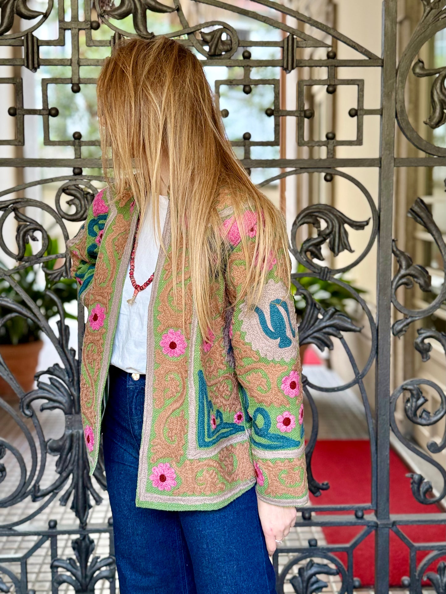 Cotton Suzani Jacket Embroidered Reversible