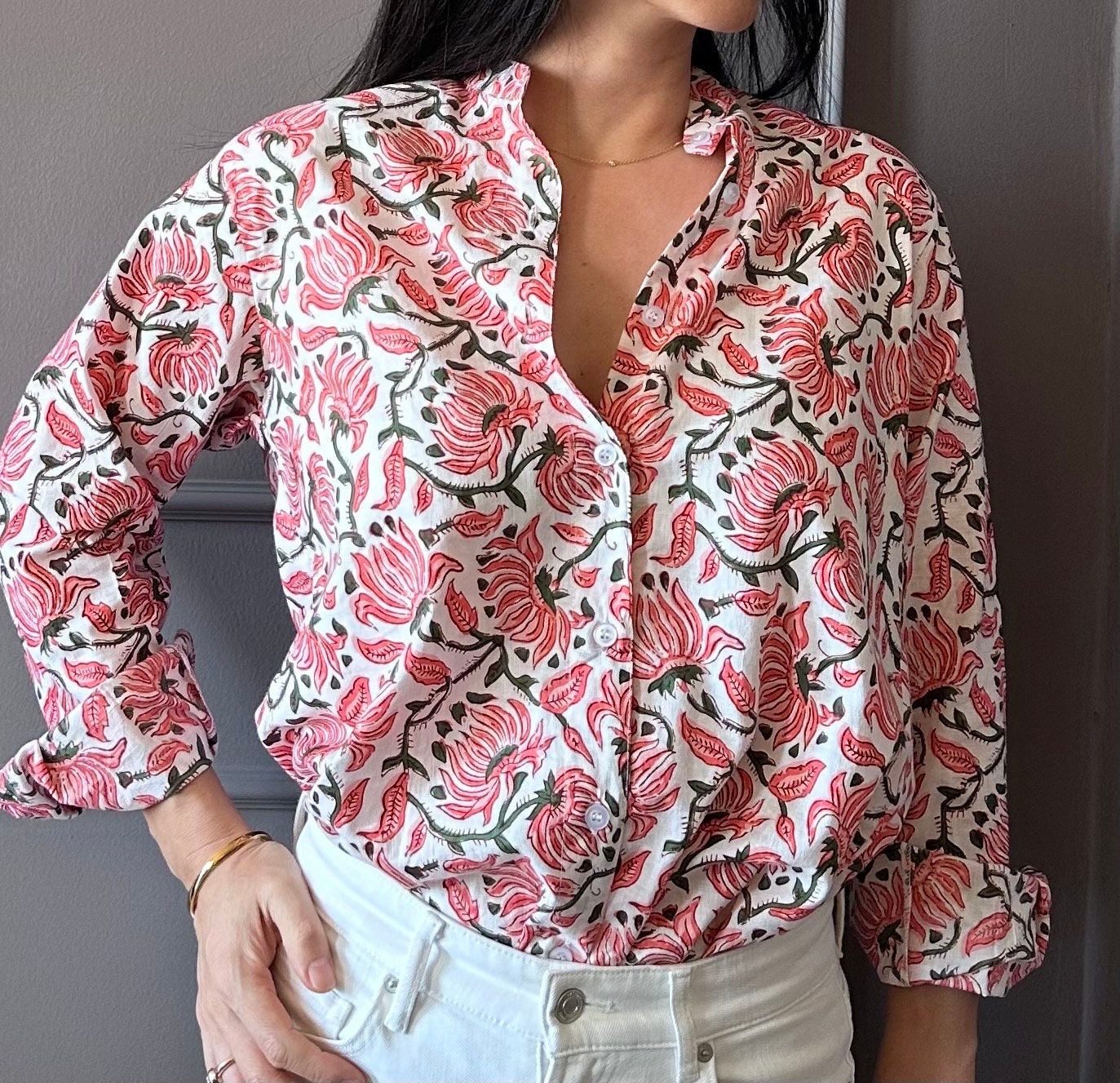 Camicia in cotone organico Camelia - Bianco