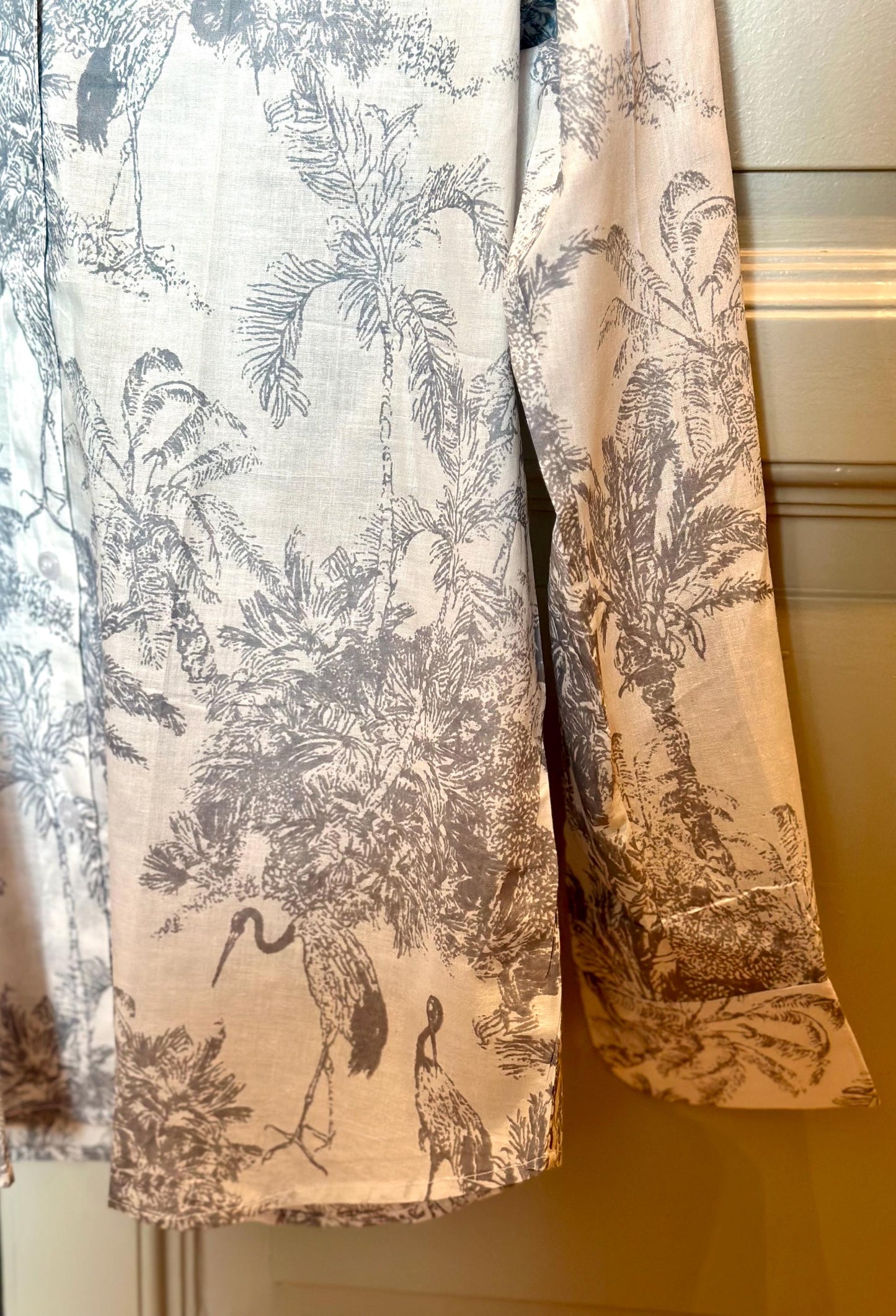 Coordinato Camicia e Pantaloni ampi in cotone organico leggero - Jungle Grigio