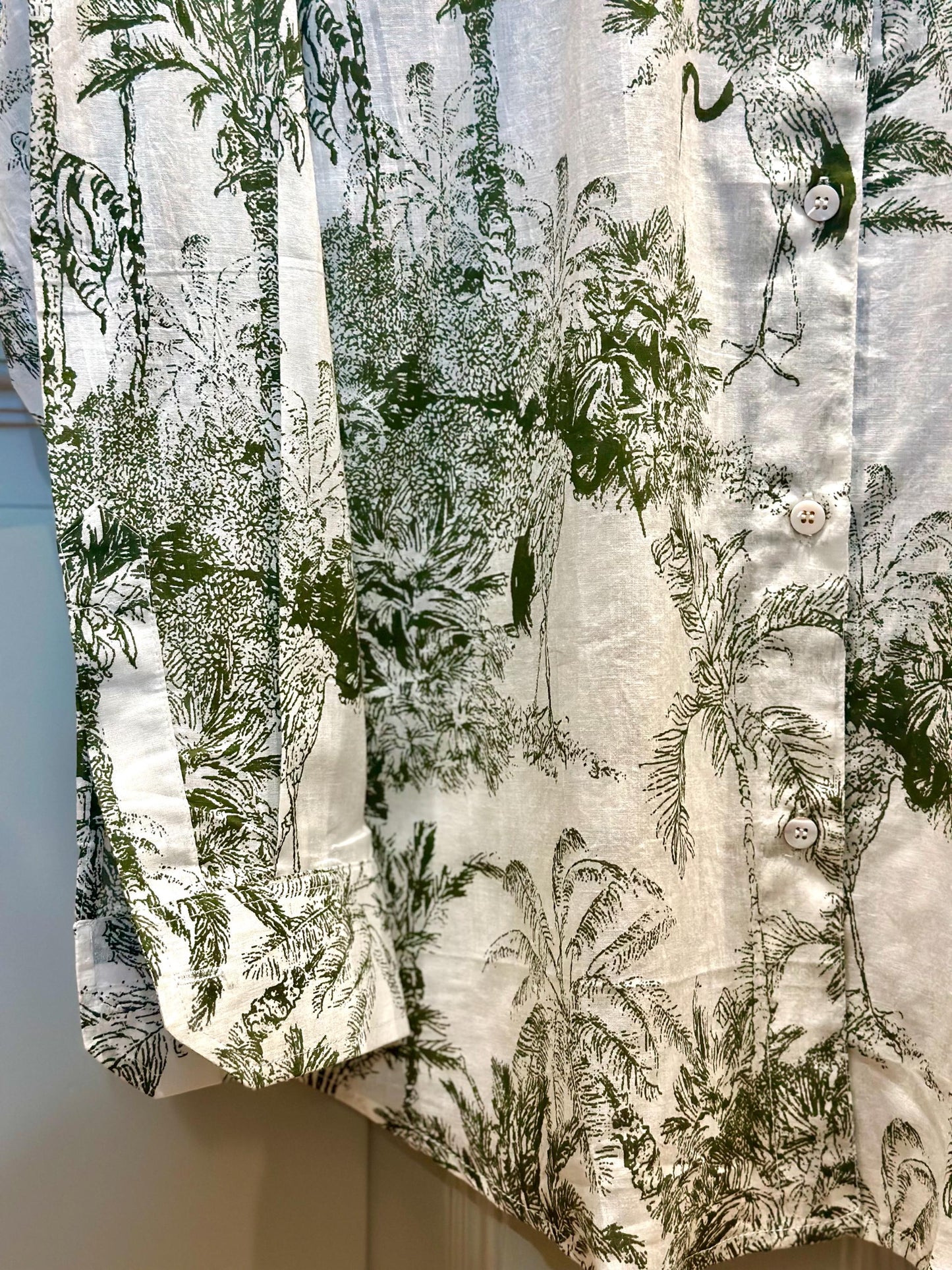 Coordinato Camicia e Pantaloni ampi in cotone organico leggero - Jungle Verde