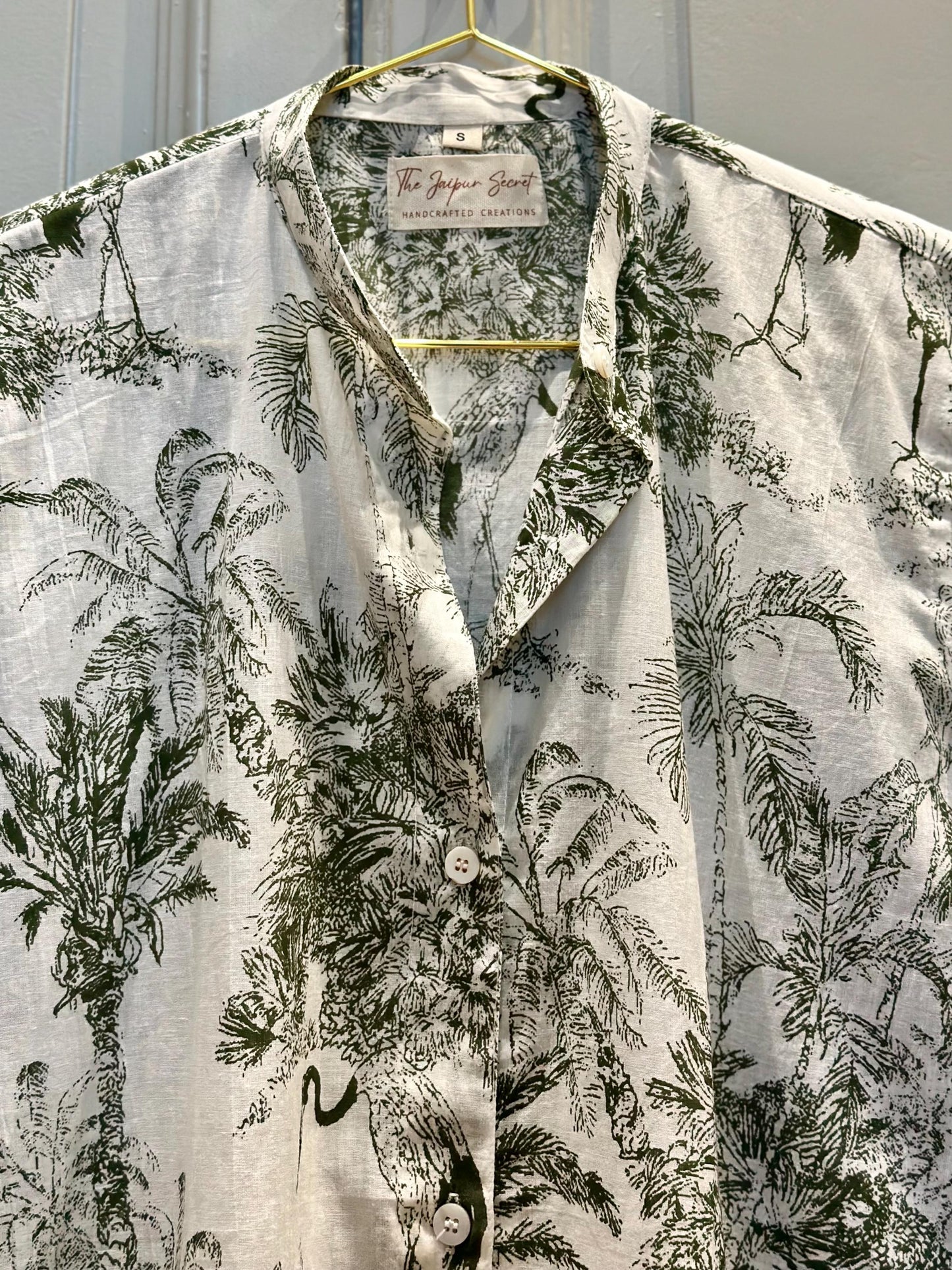 Coordinato Camicia e Pantaloni ampi in cotone organico leggero - Jungle Verde