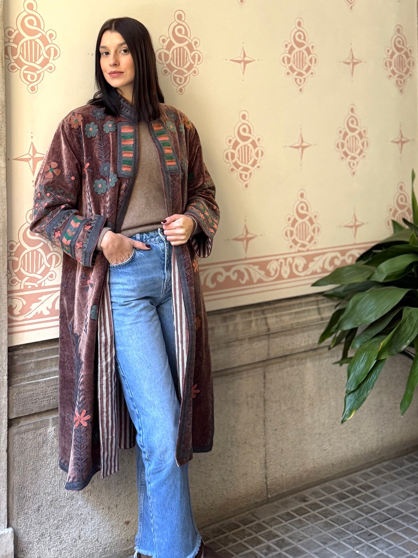 Velvet Embroidered Coat
