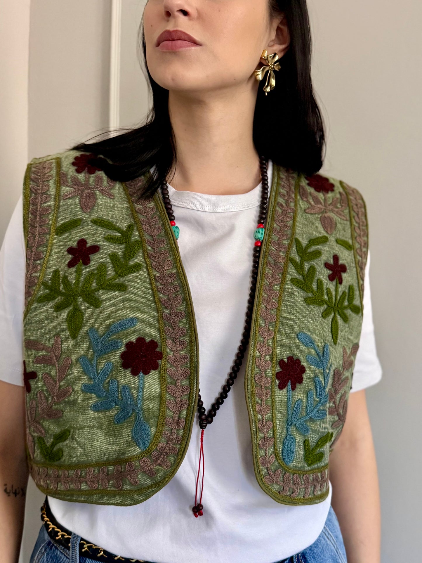 Cotton Boho Embroidered Vest