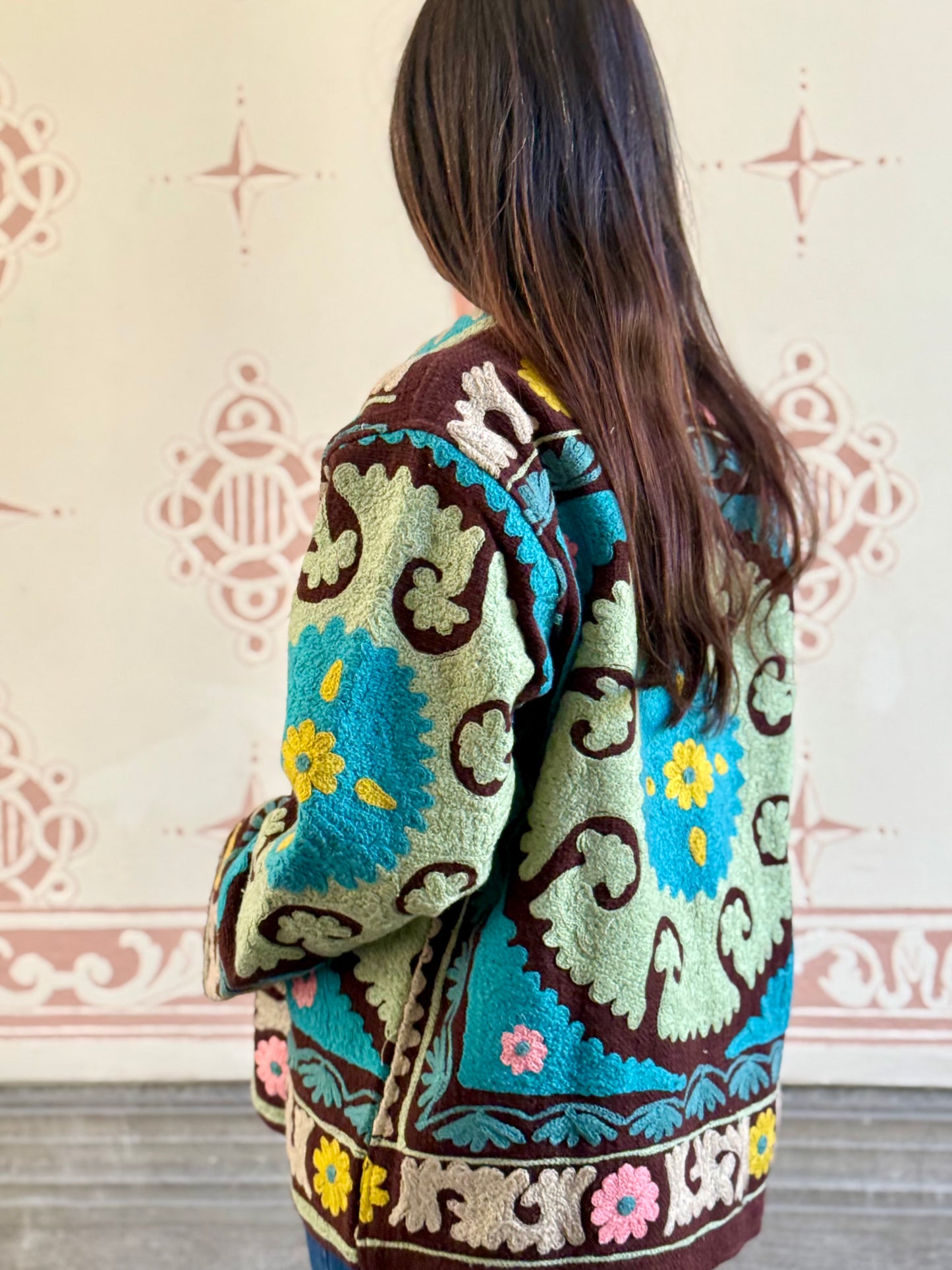 Cotton Suzani Jacket Embroidered Reversible