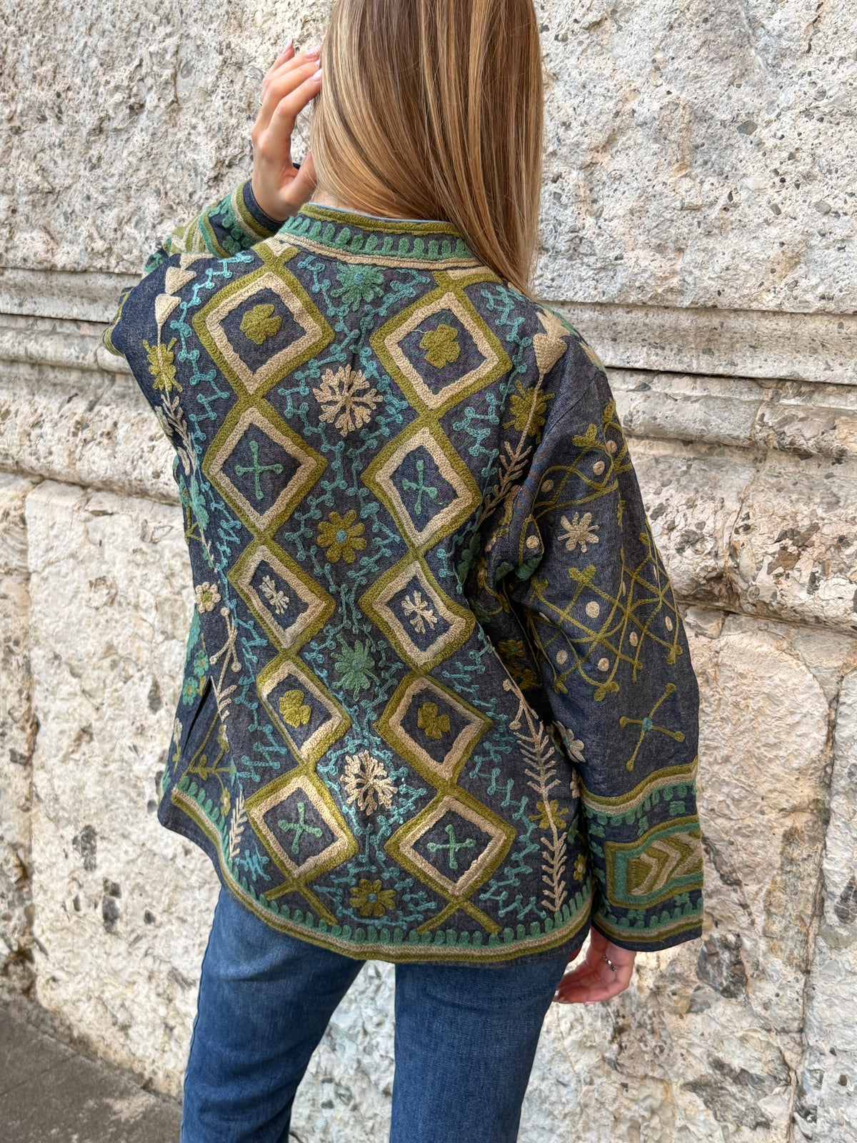 Denim Suzani Jacket Embroidered - limited edition