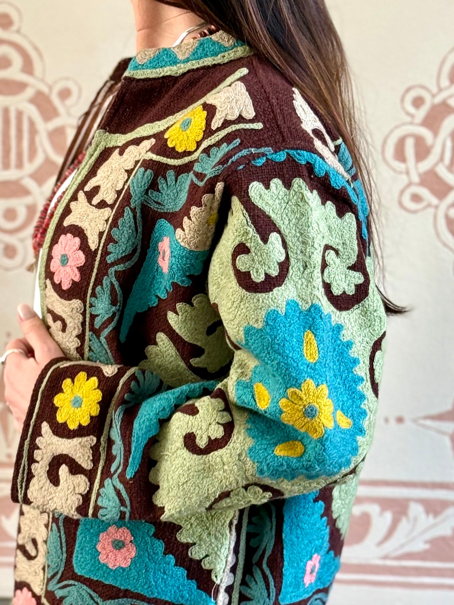 Cotton Suzani Jacket Embroidered Reversible