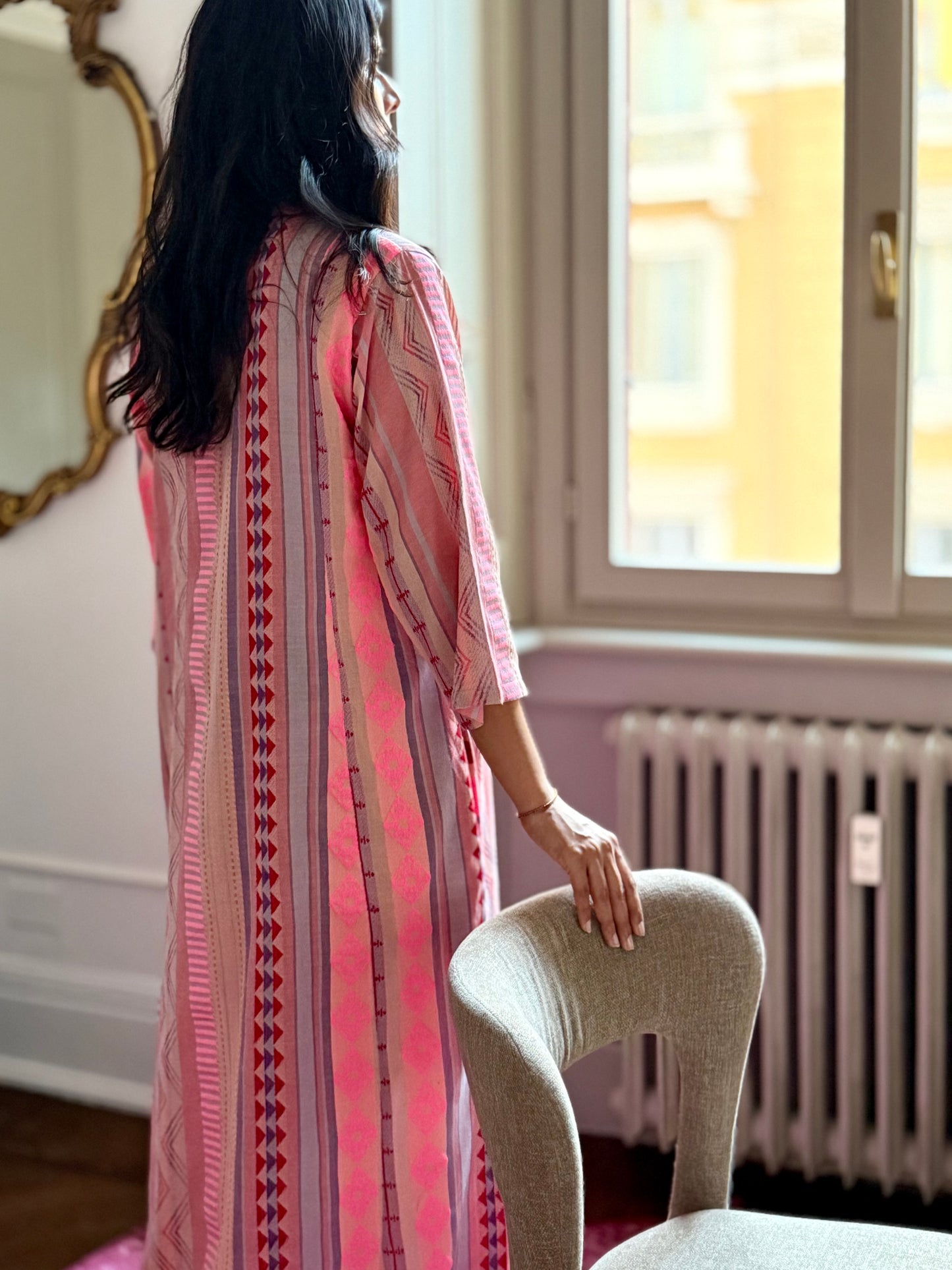 Eve Long dress in Jacquard fabric