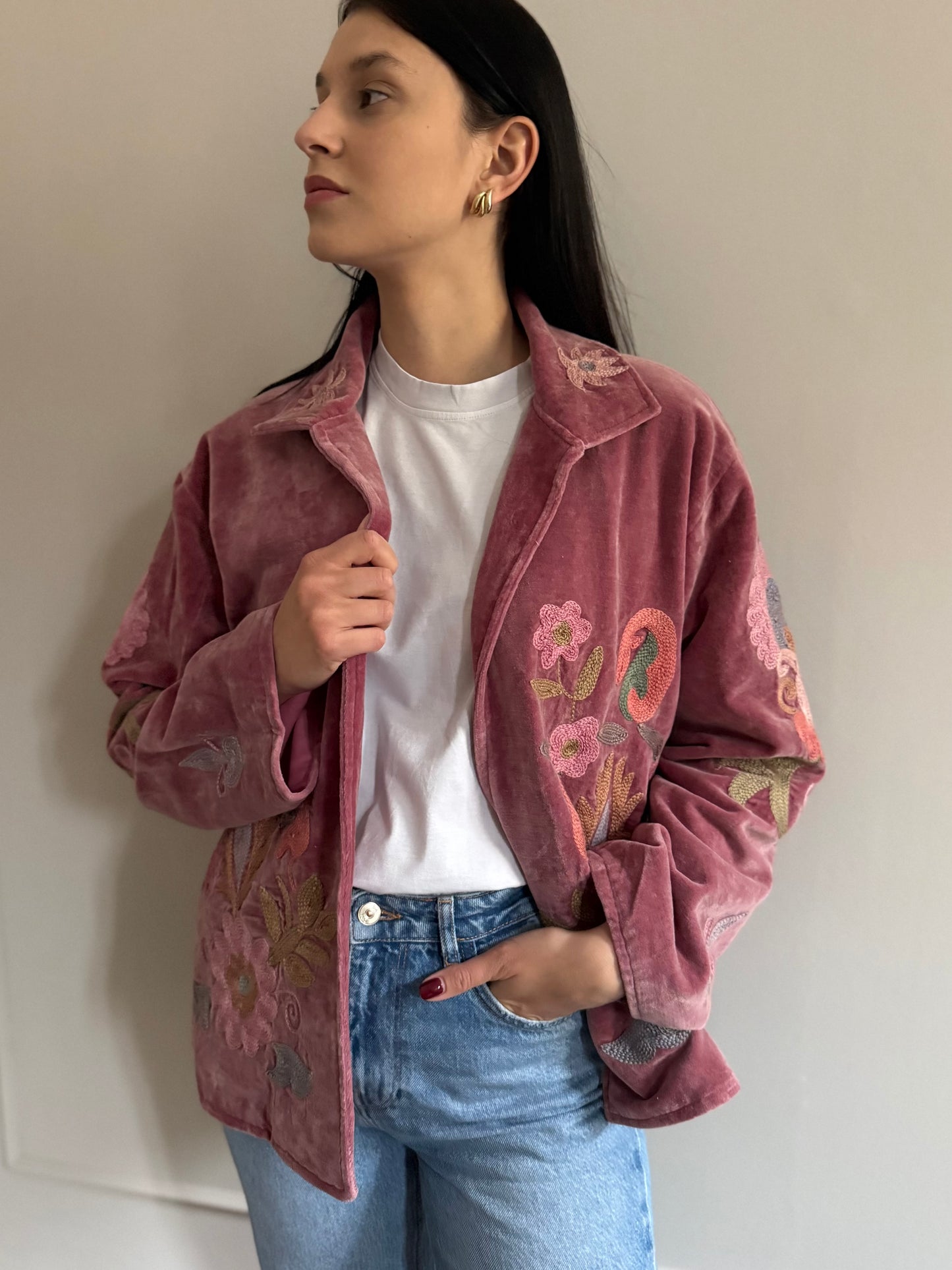 Priya Velvet Jacket Hand Embroidered
