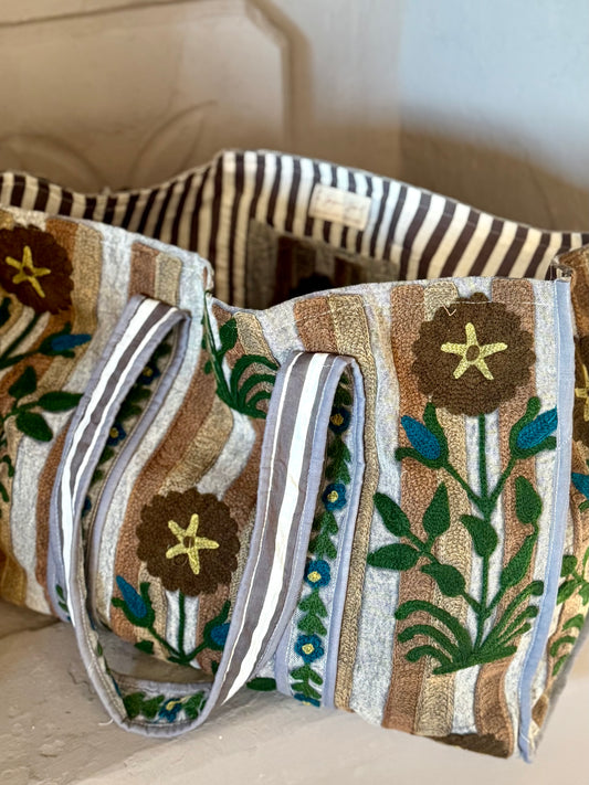 Suzani Embroidered Tote Bag