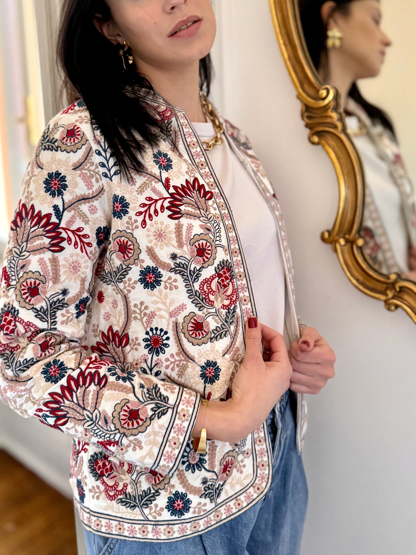 Leila Jacket Embroidered - White