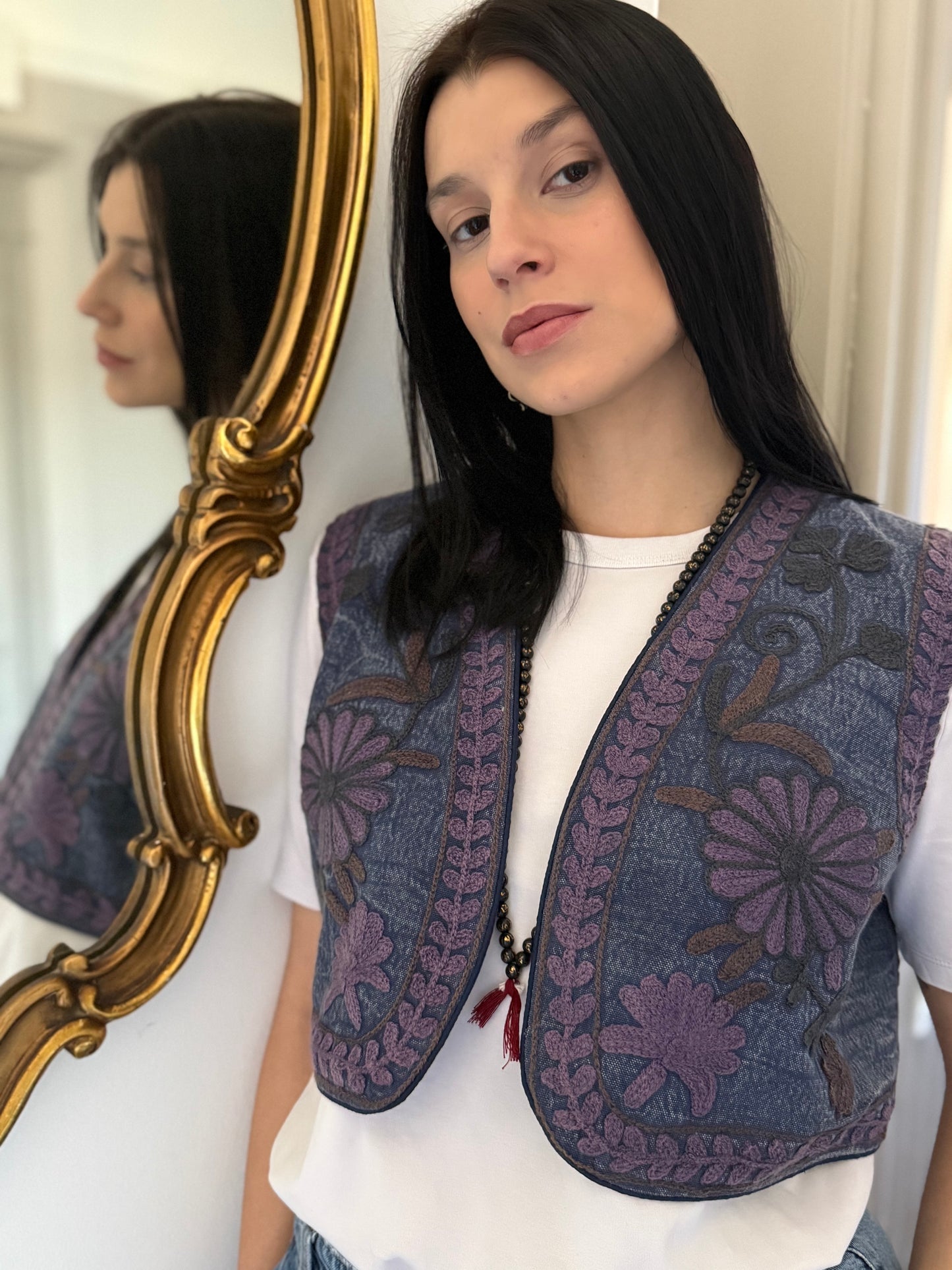 Cotton Boho Embroidered Vest