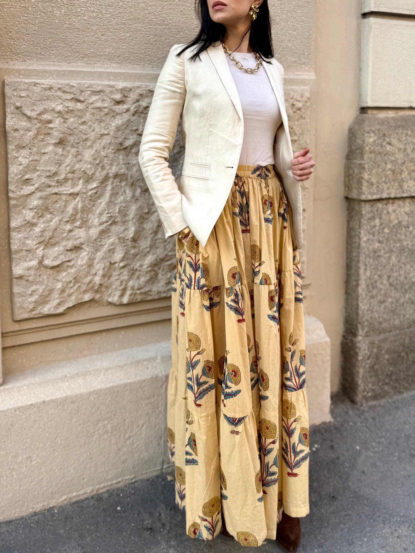 Eve Long Flounced Skirt