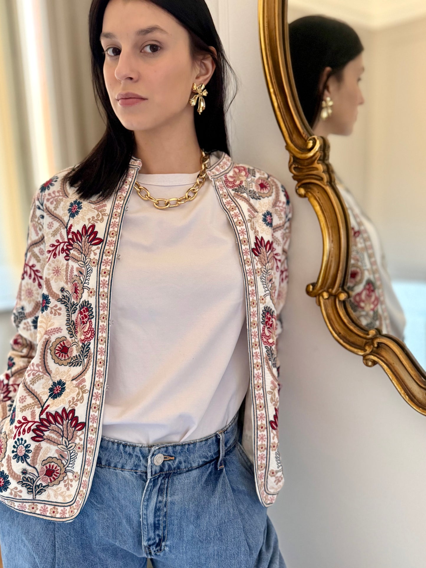 Leila Jacket Embroidered - White