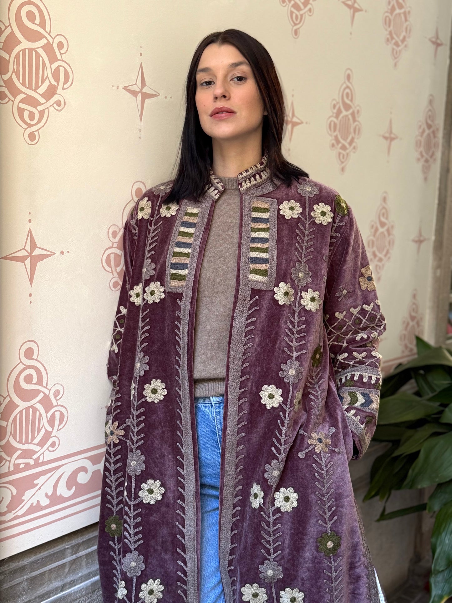 Velvet Embroidered Coat