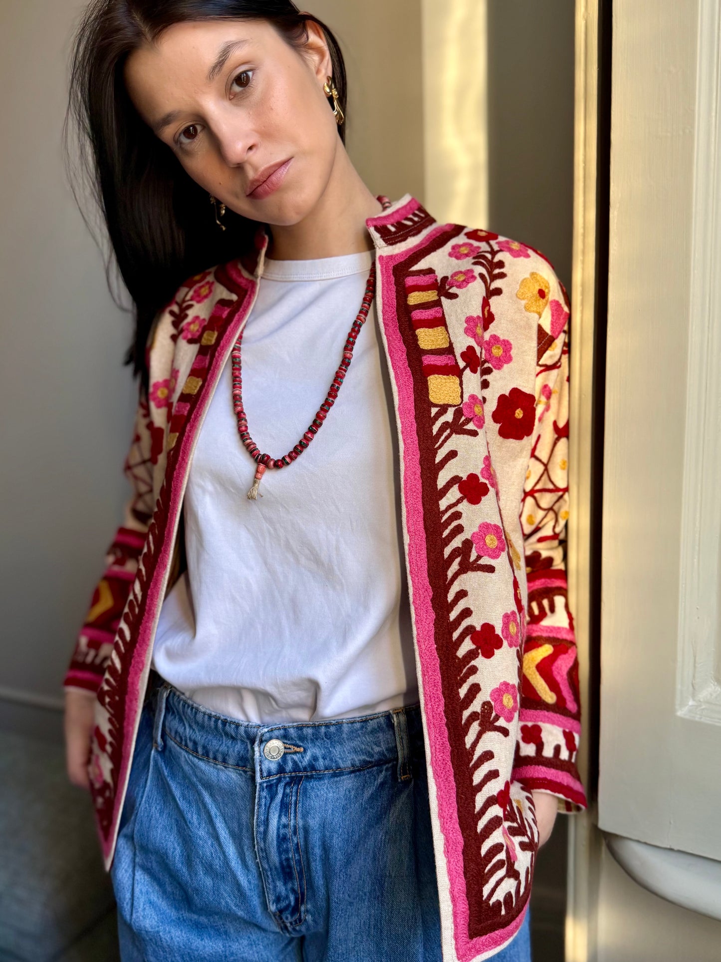 Cotton Bloom Suzani Jacket Embroidered