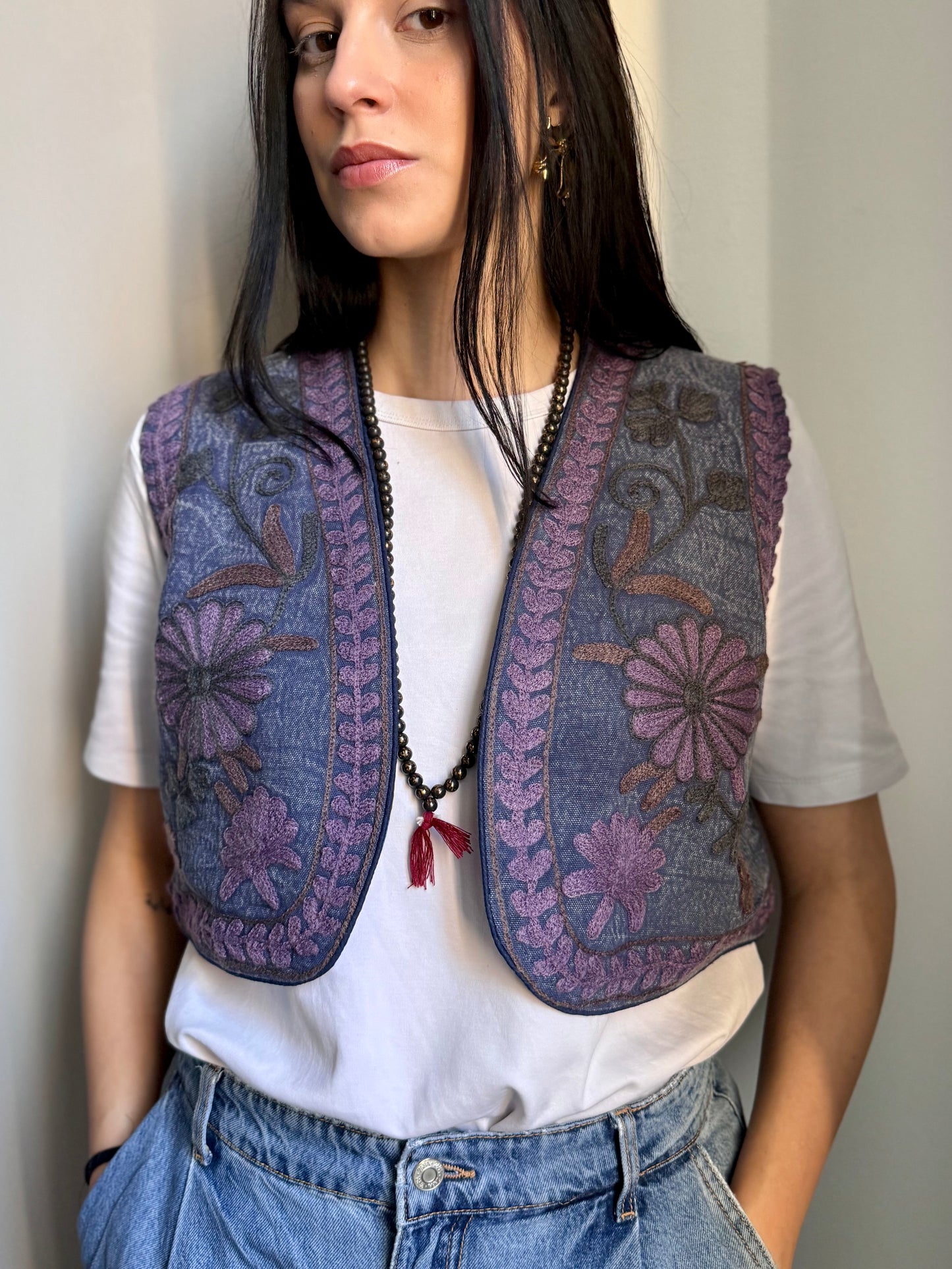 Cotton Boho Embroidered Vest