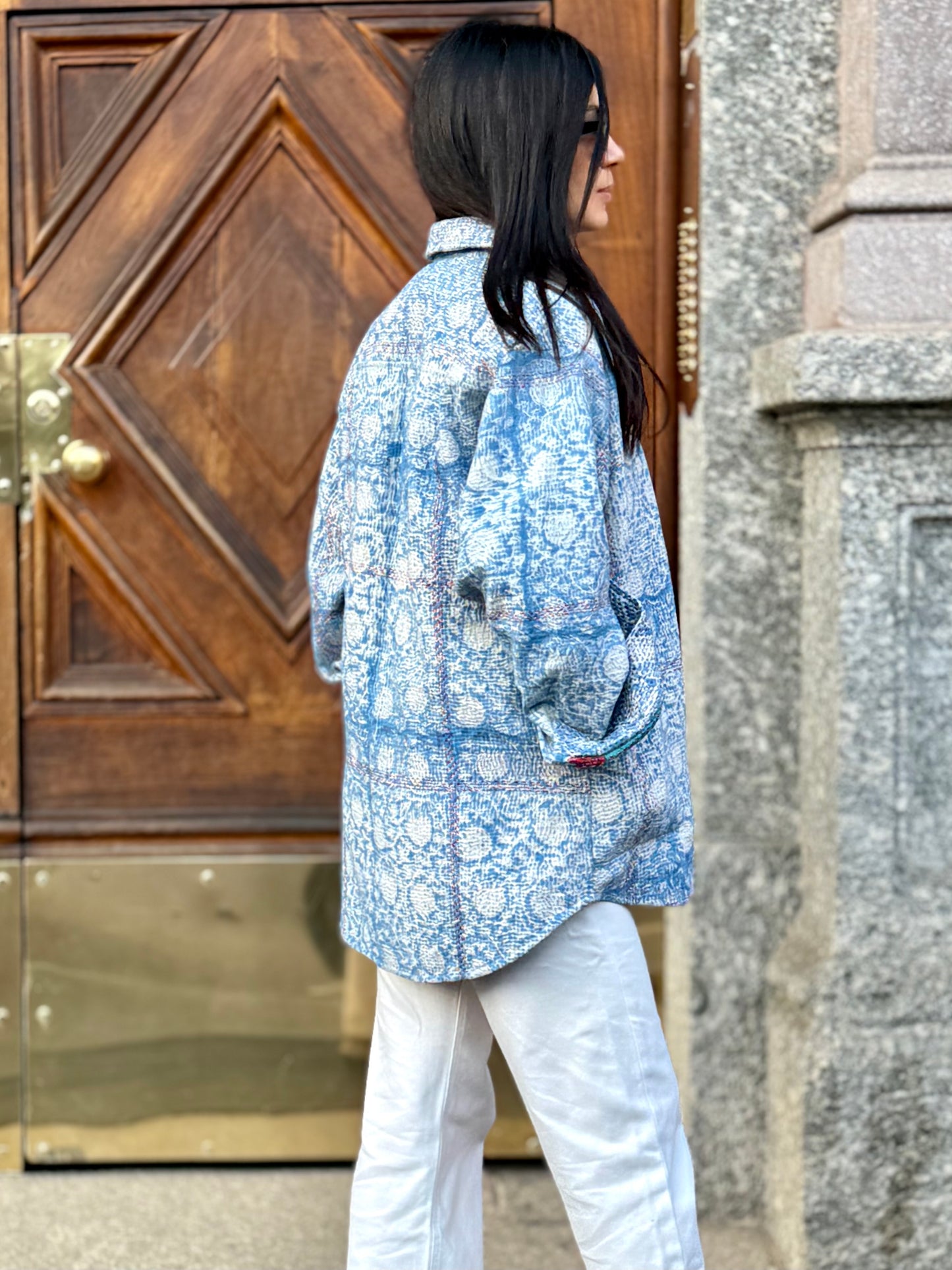 Old Kantha Over Shirt Jacket - handmade