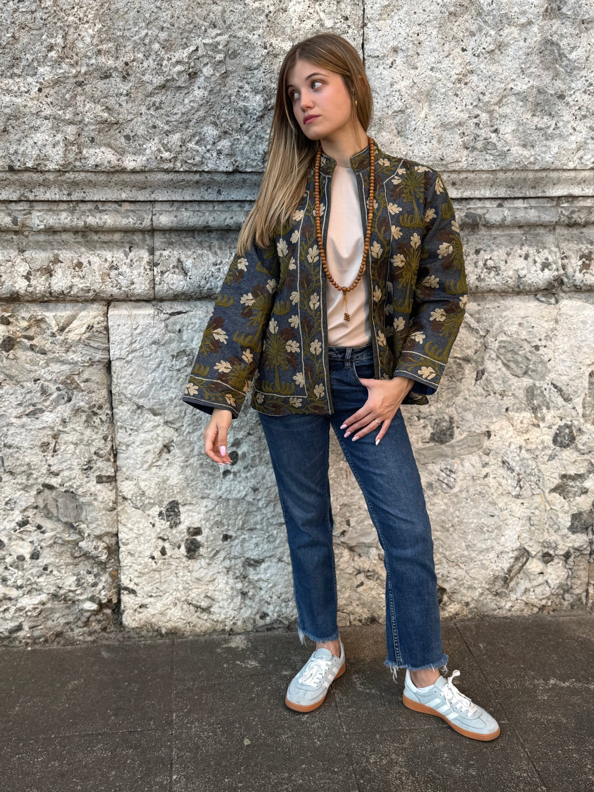 Denim Suzani Jacket Embroidered - limited edition
