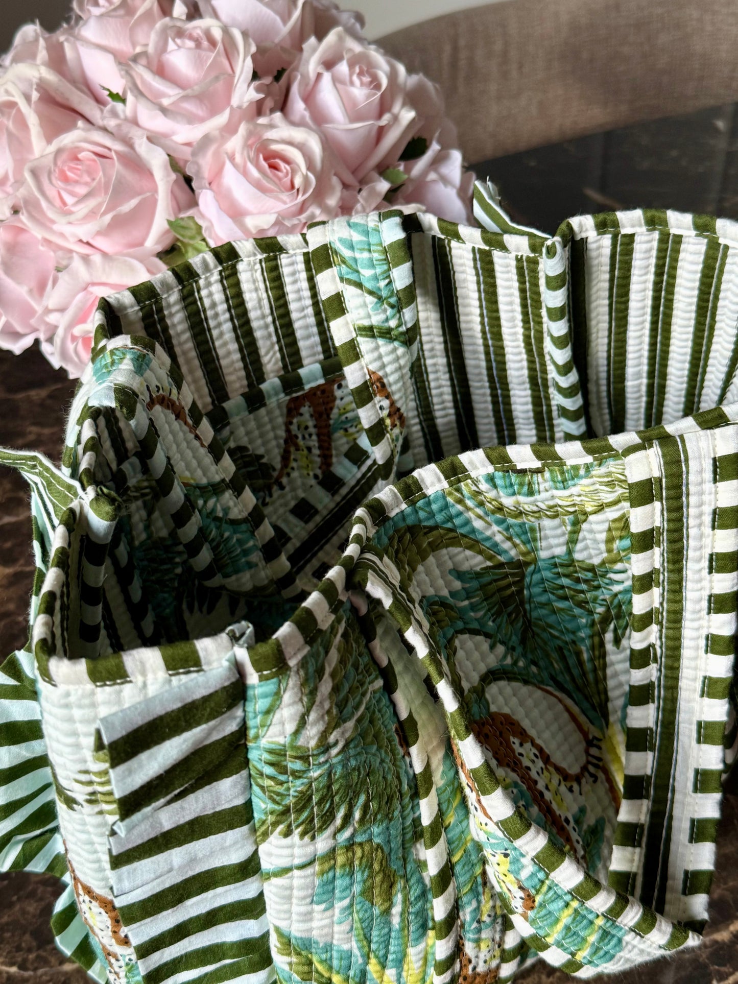Mini Cotton Quilted Tote Bag